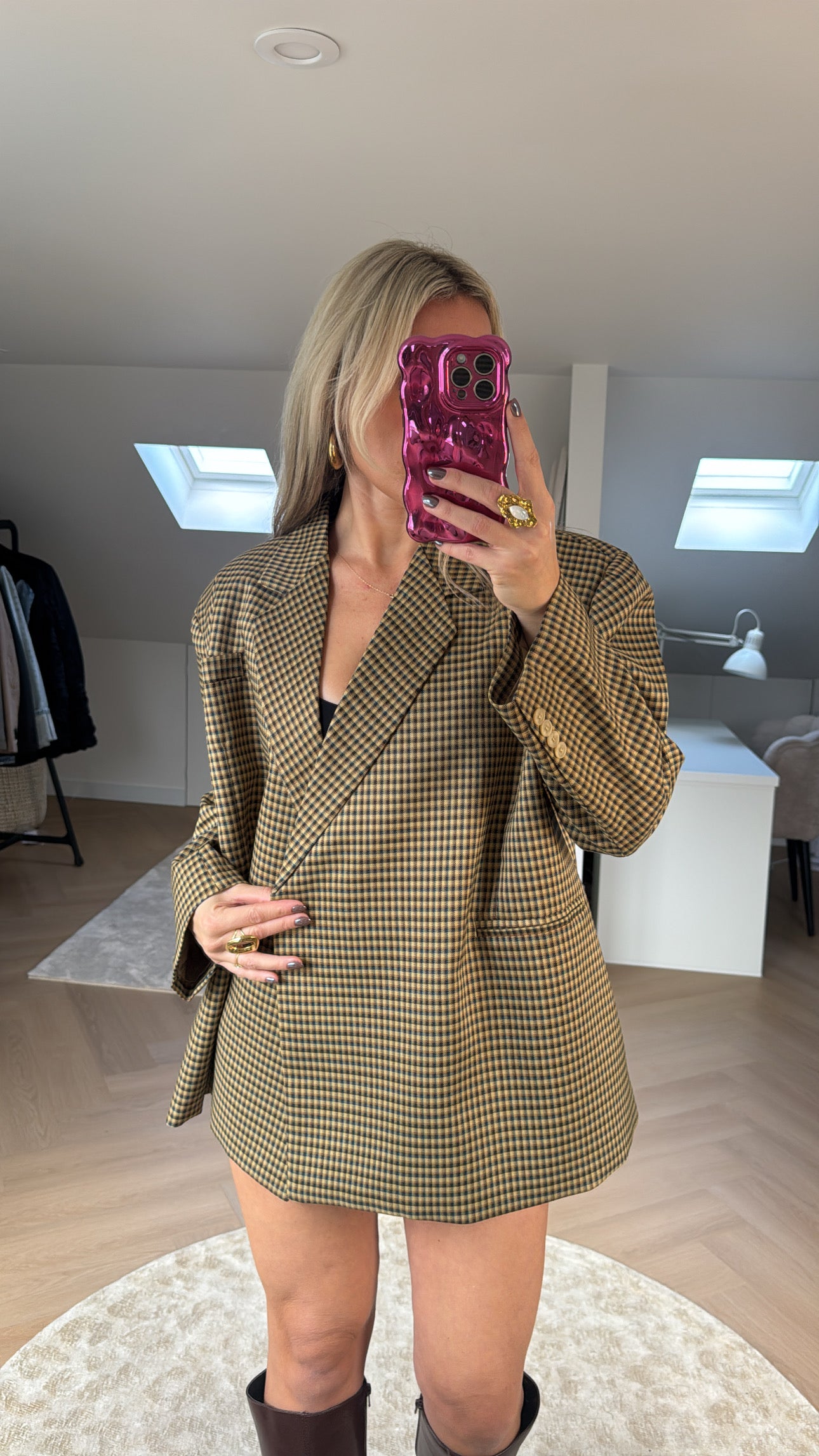 Geruite oversized blazer Ambika