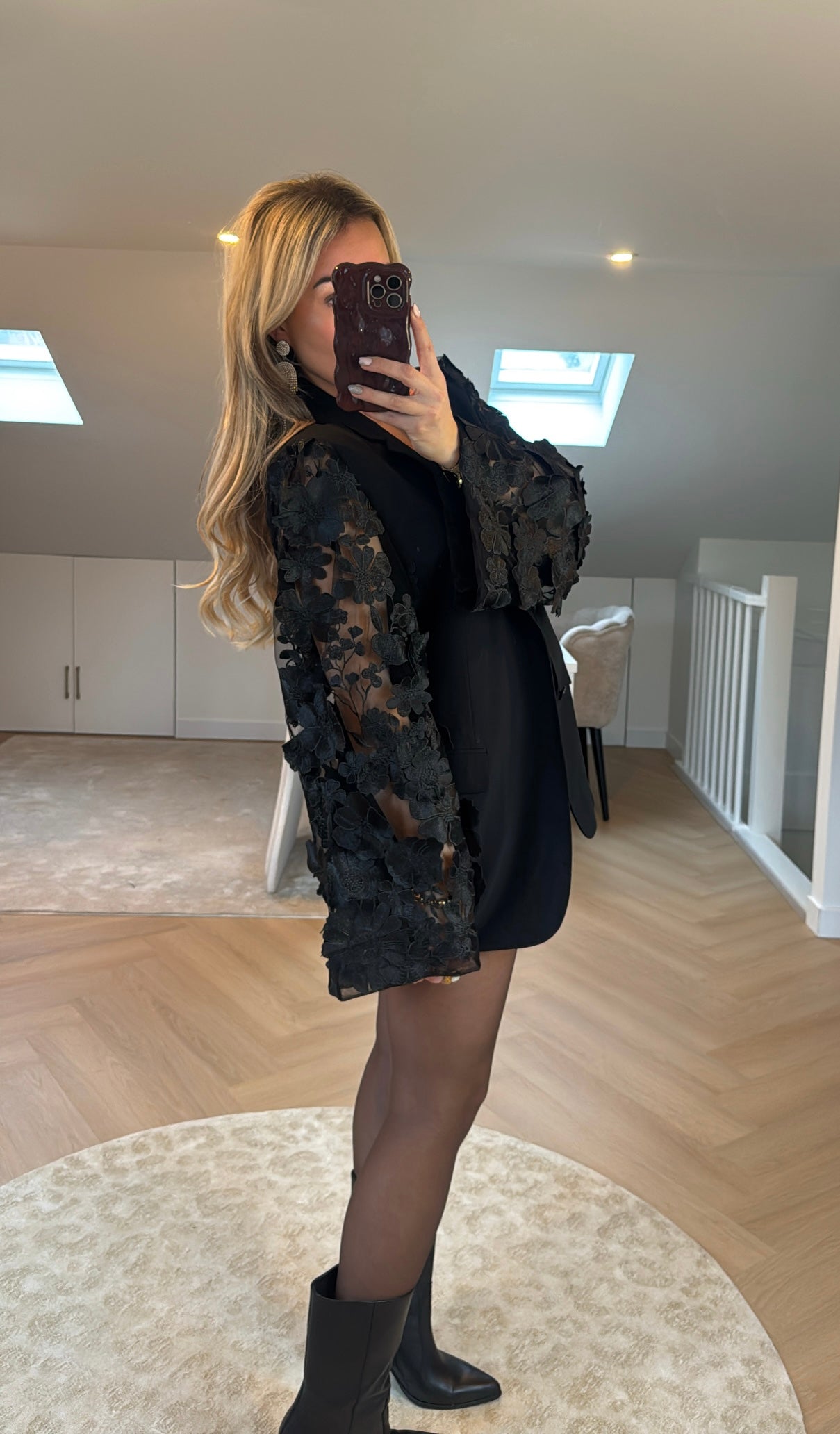No. 1 - Black flower blazer