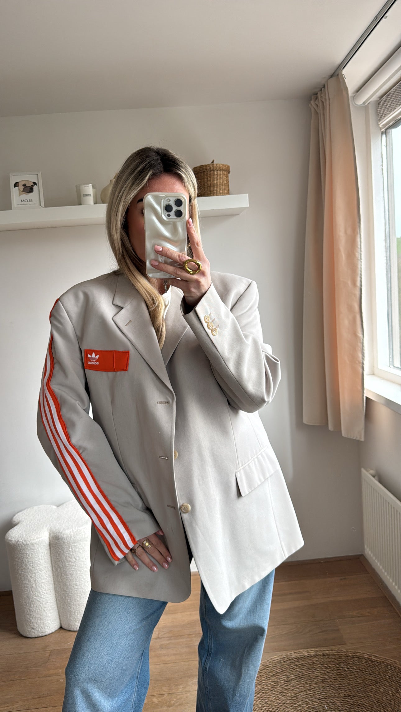 Reworked Adidas blazer - beige