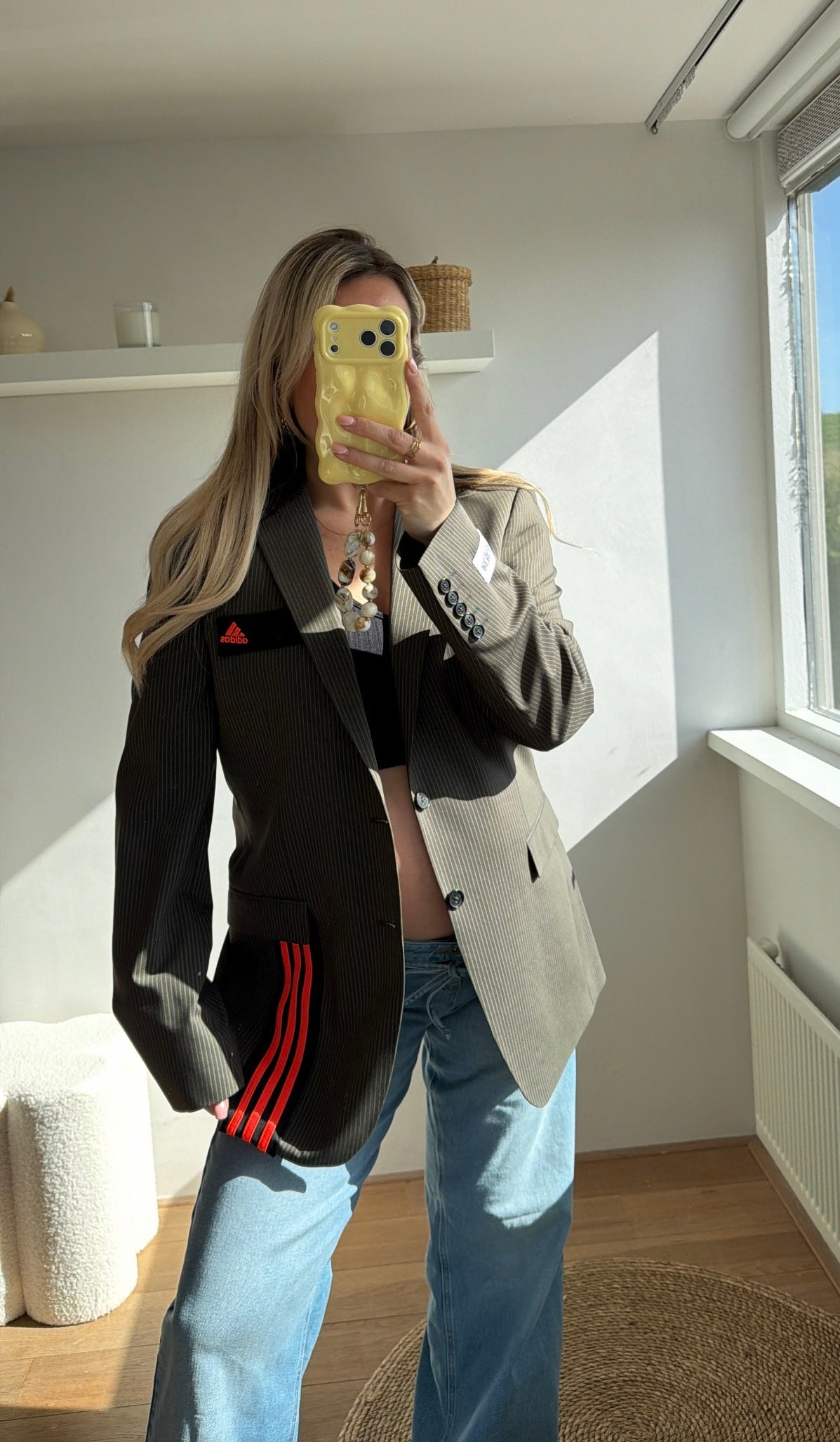 Reworked Adidas blazer - taupe