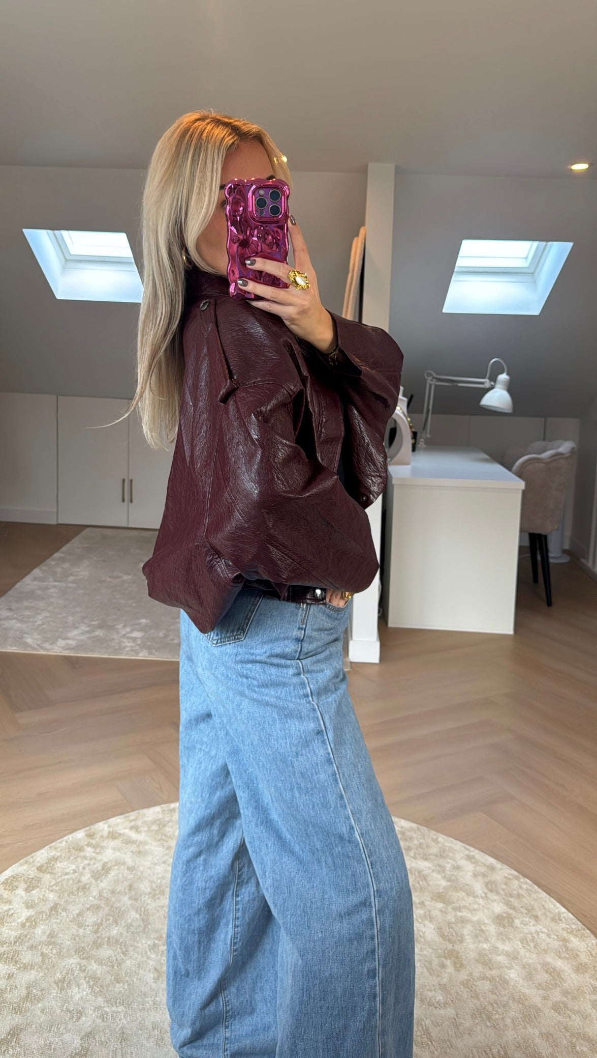 PRE-ORDER - Bordeaux pu leather jacket