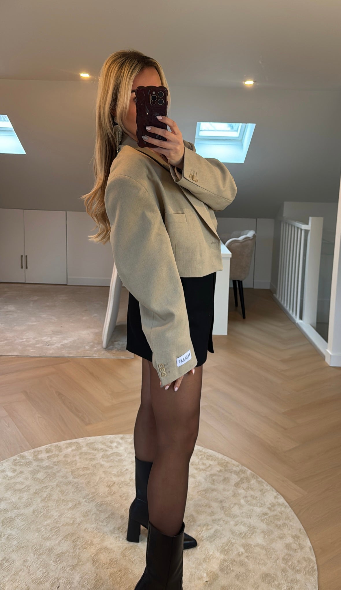 Cropped blazer - Beige