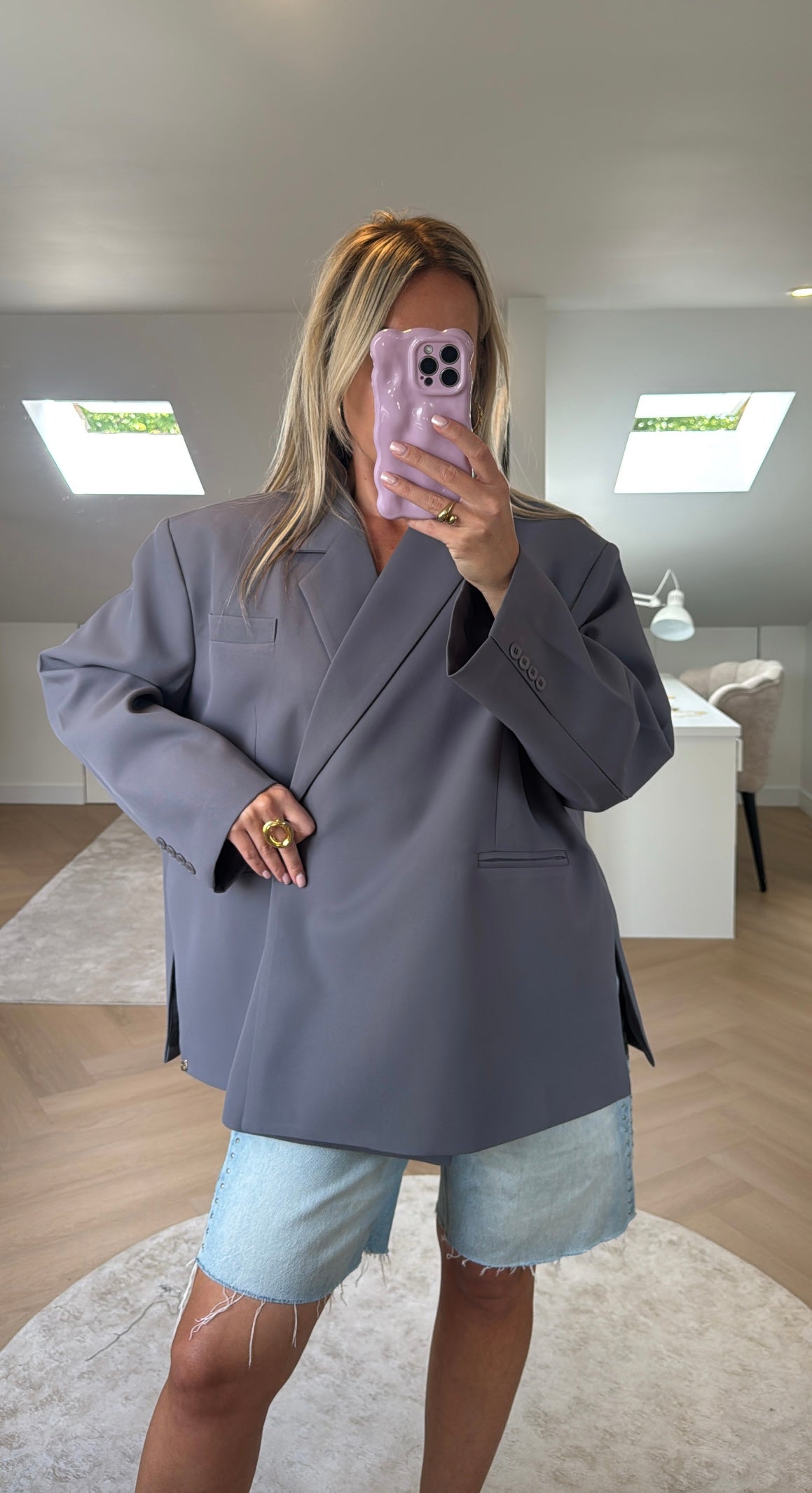 Basic oversized blazer - grey