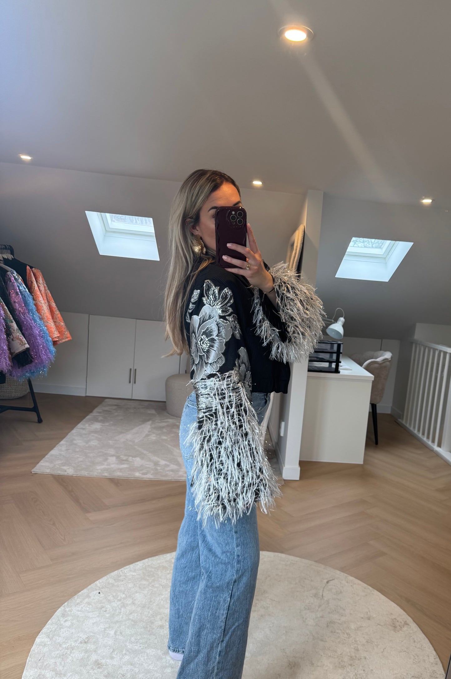Cropped blazer - black/silver Pino