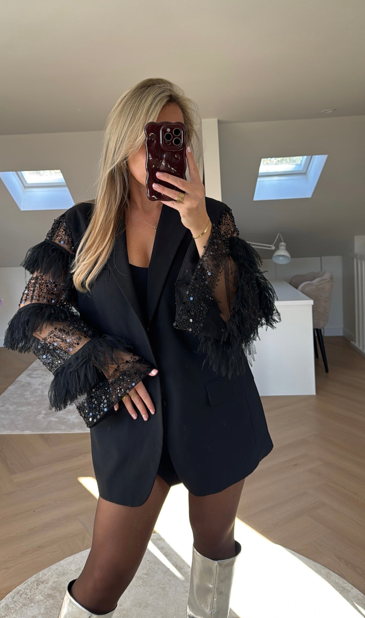 Black sparkle blazer