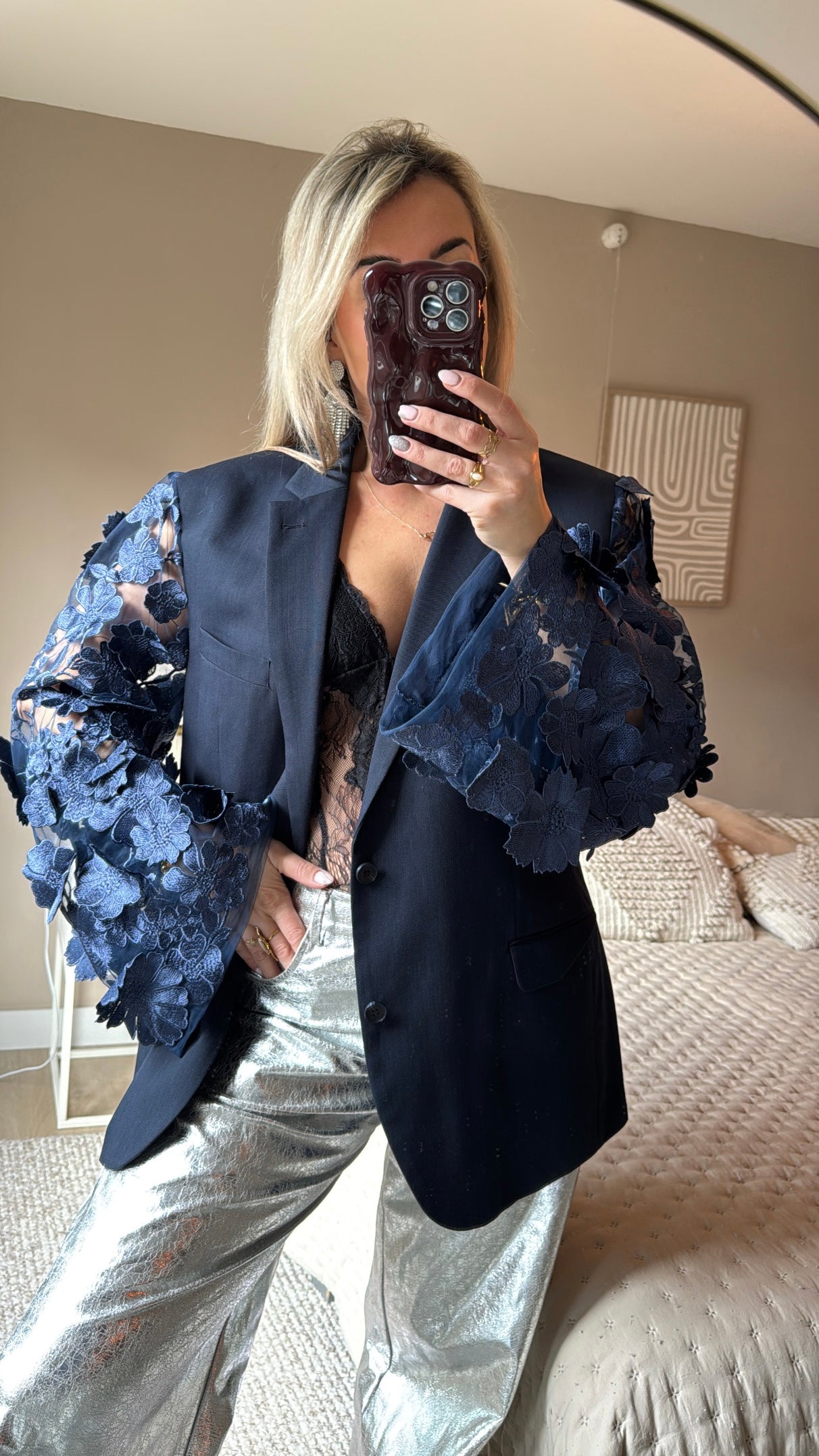 Blue flower blazer