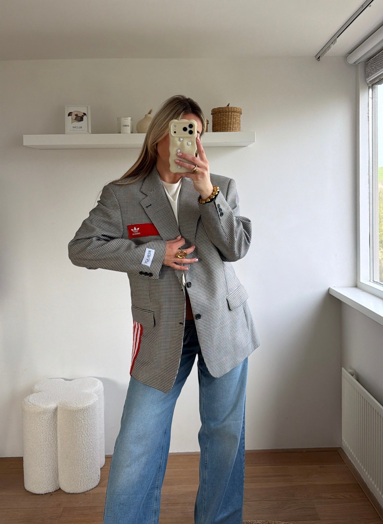 Reworked Adidas blazer - checkred