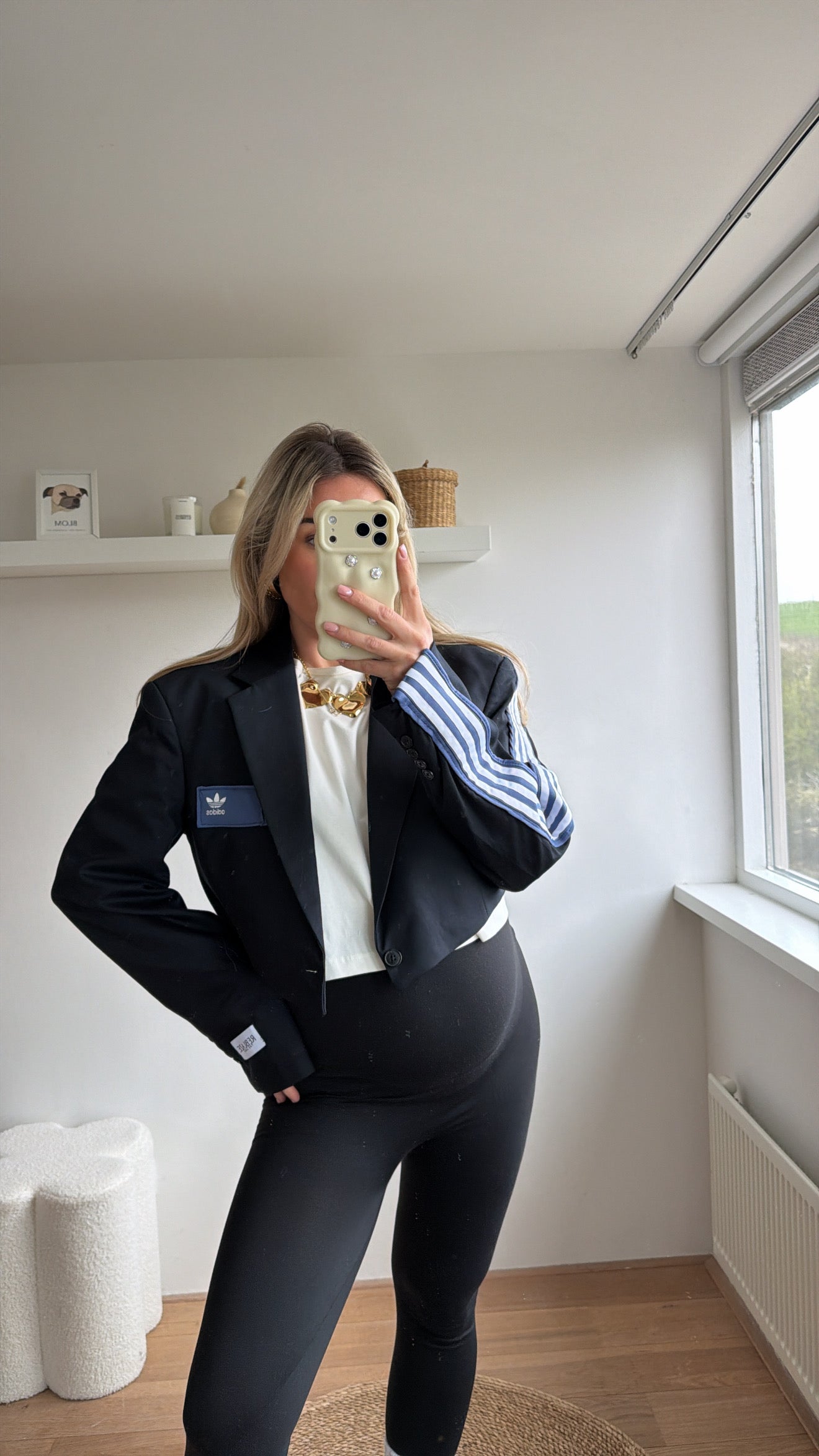Cropped Adidas blazer - dark blue