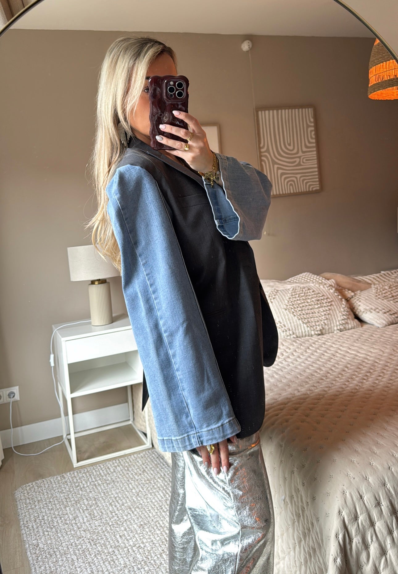 Light denim blazer - grey