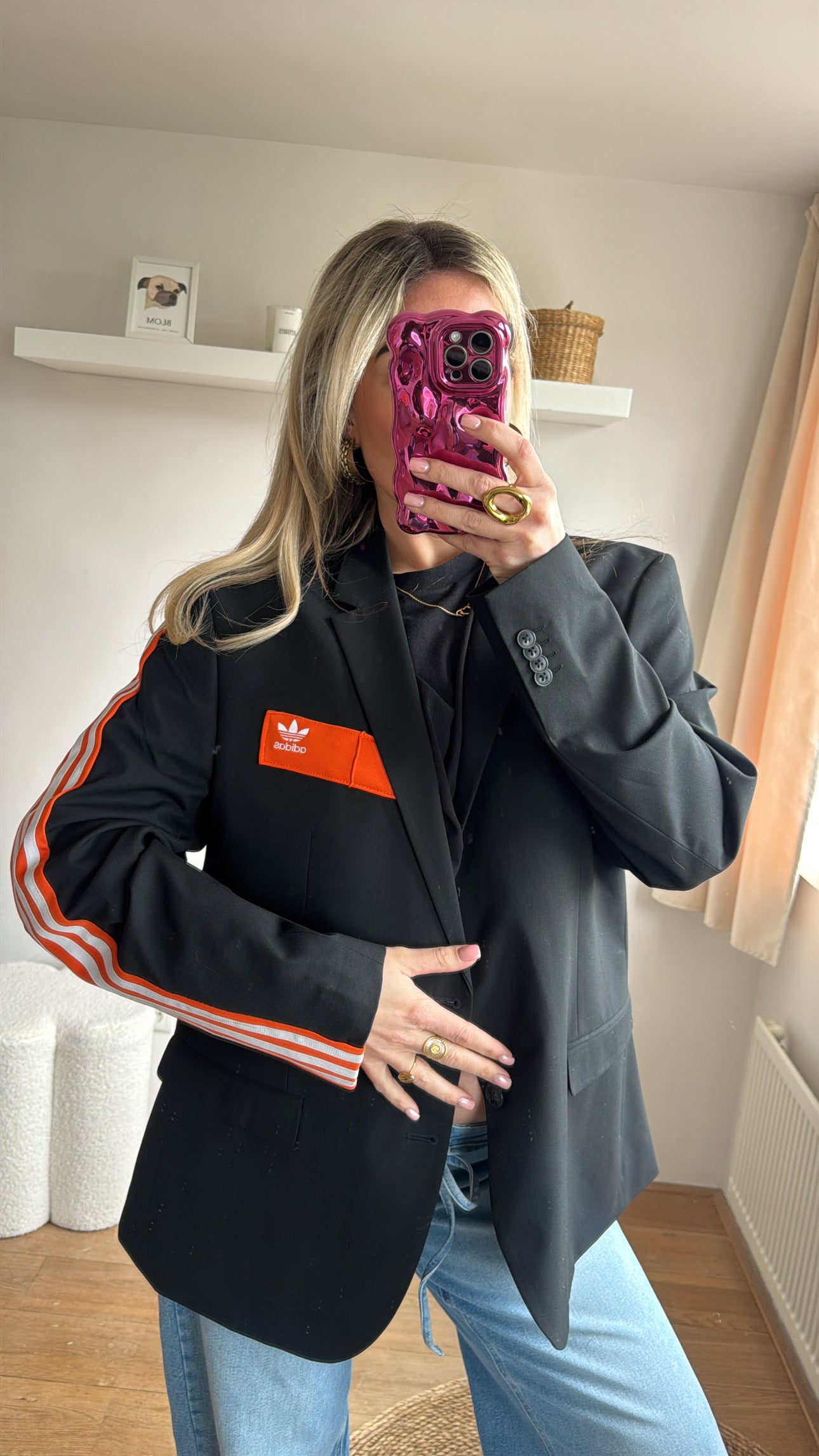Reworked Adidas blazer - black