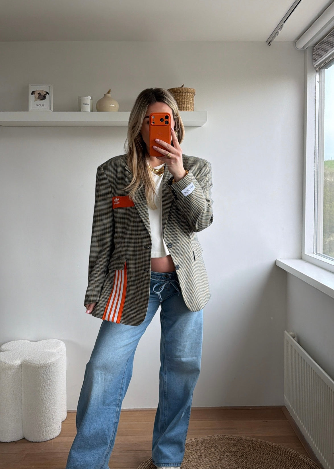 Reworked Adidas blazer - checkred