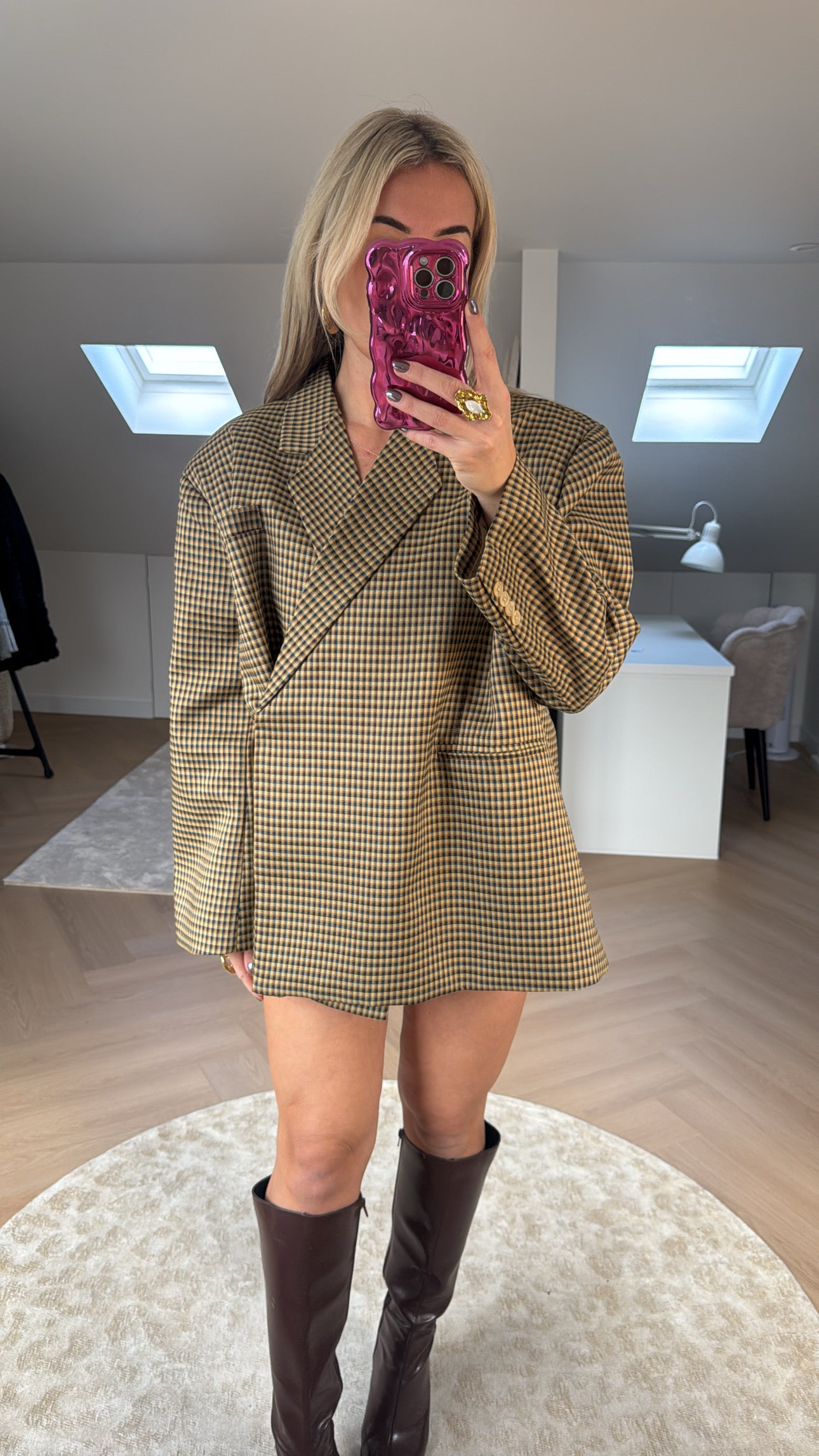 Geruite oversized blazer Ambika