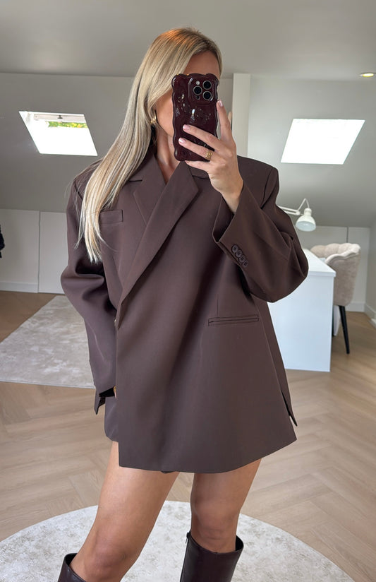 Basic oversized blazer - Brown