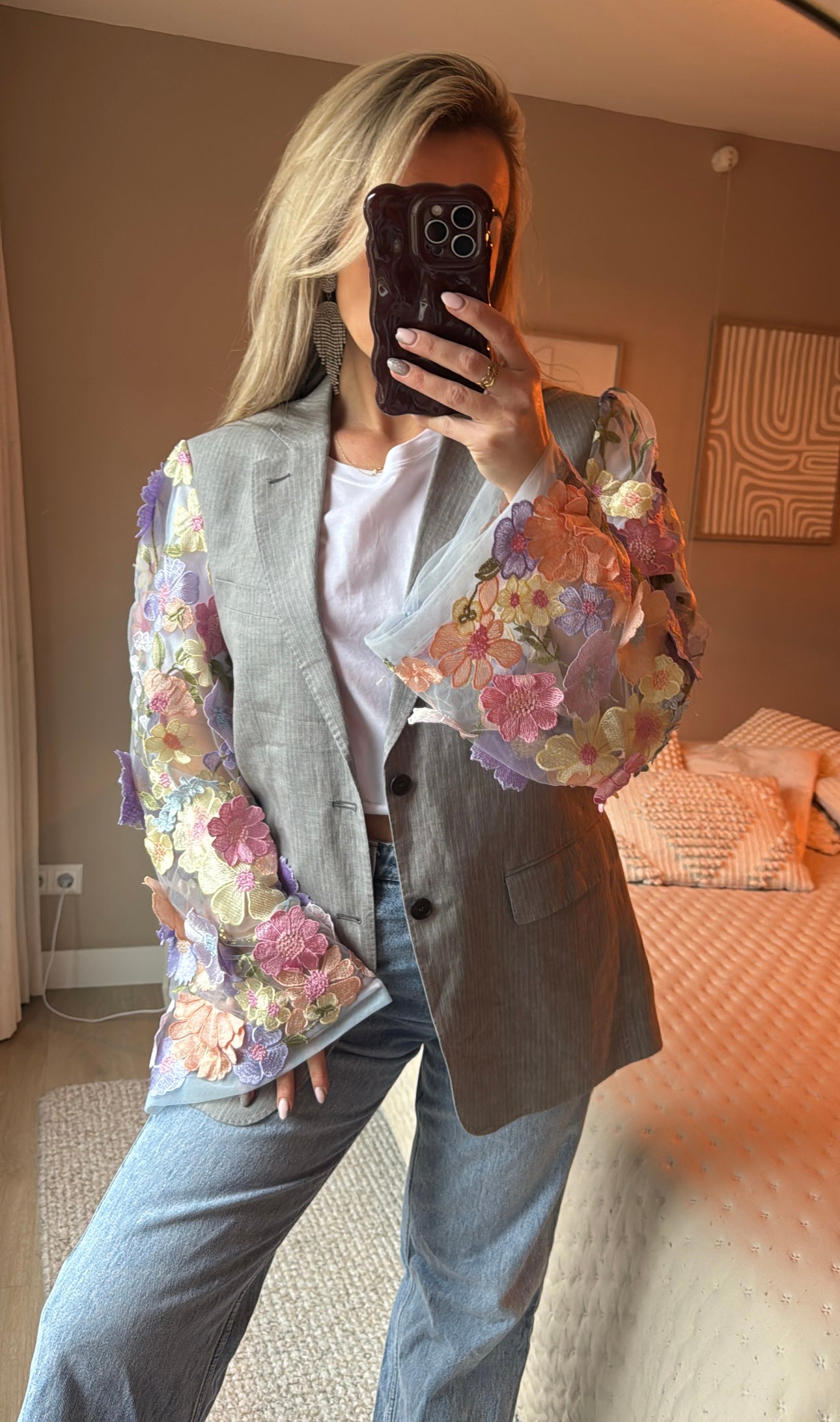 Light flower blazer