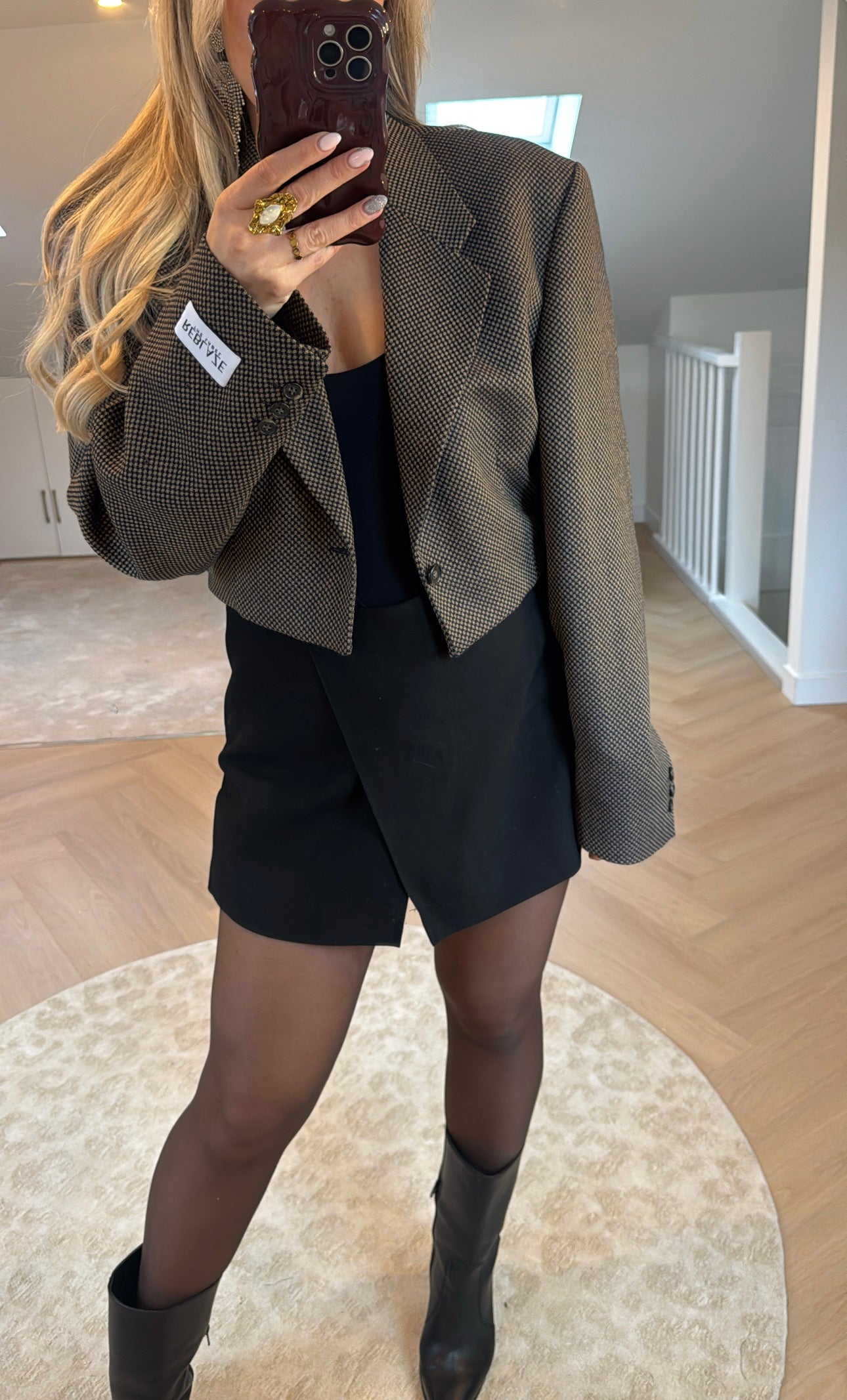 Cropped blazer - Tweed look