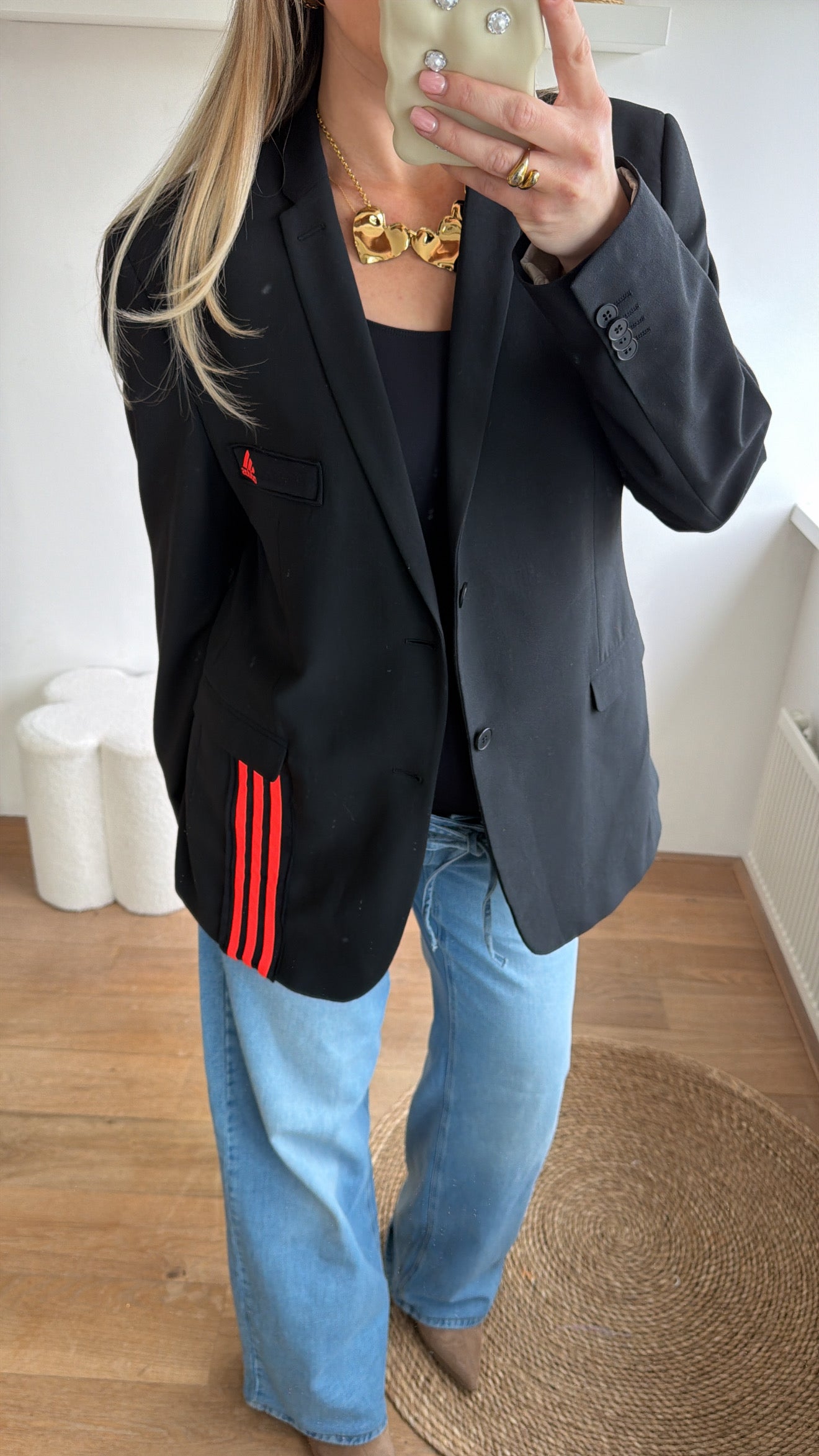 Reworked Adidas blazer - black