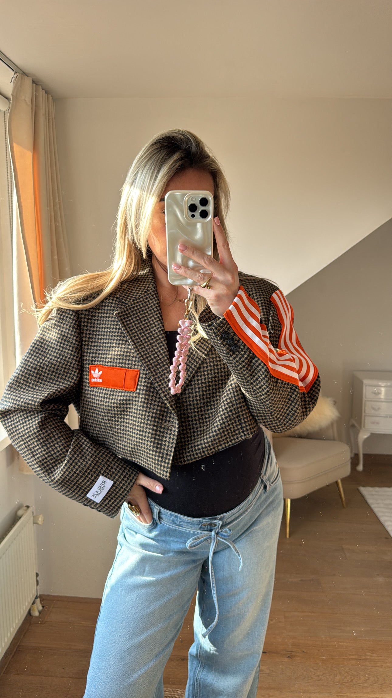 Reworked Adidas blazer - checkered