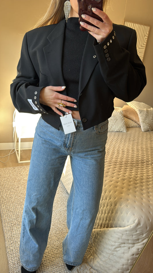 Cropped blazer - Reworked eyelets