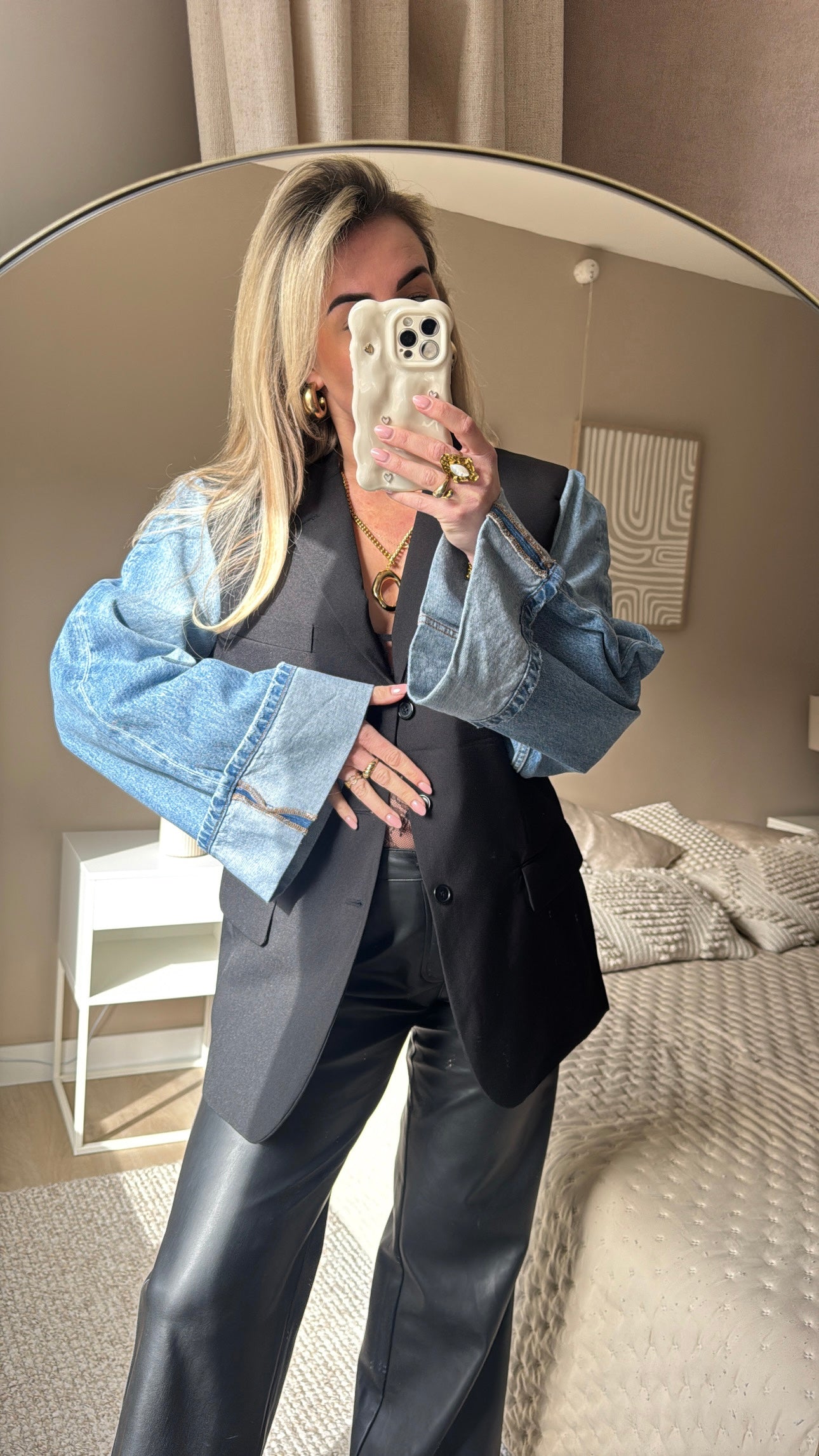 Denim blazer - black