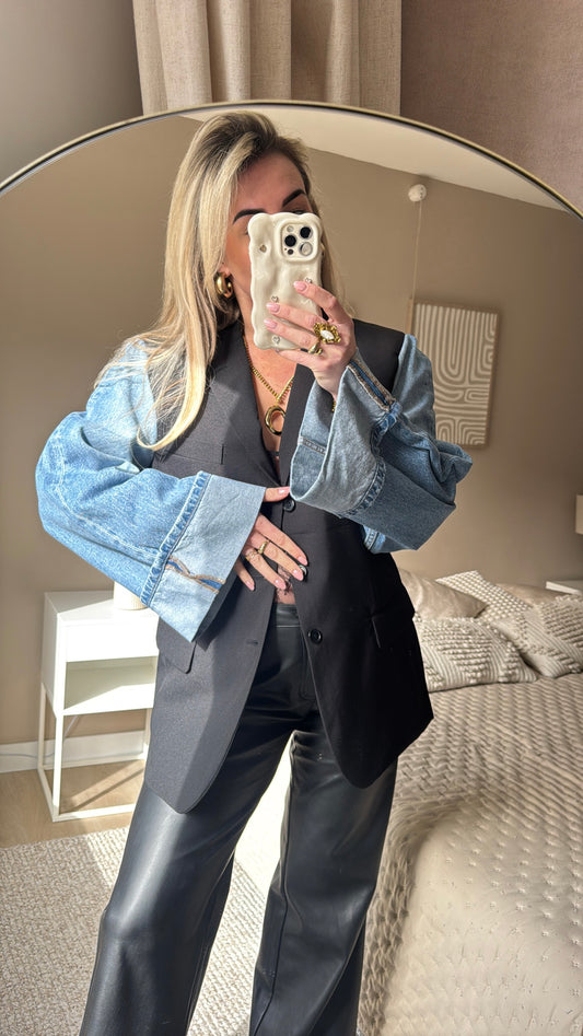 Denim blazer - black