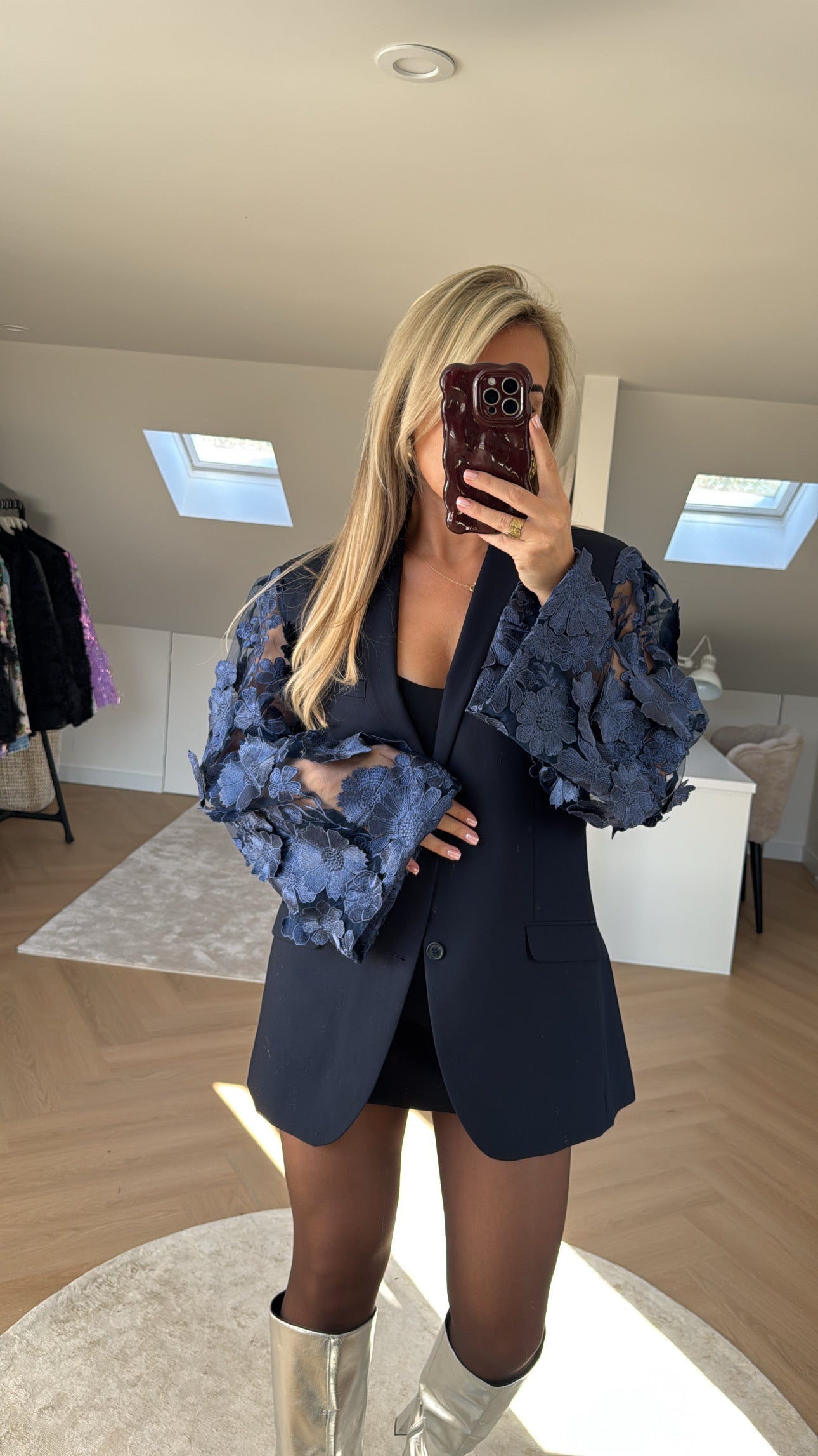 Blue flower blazer