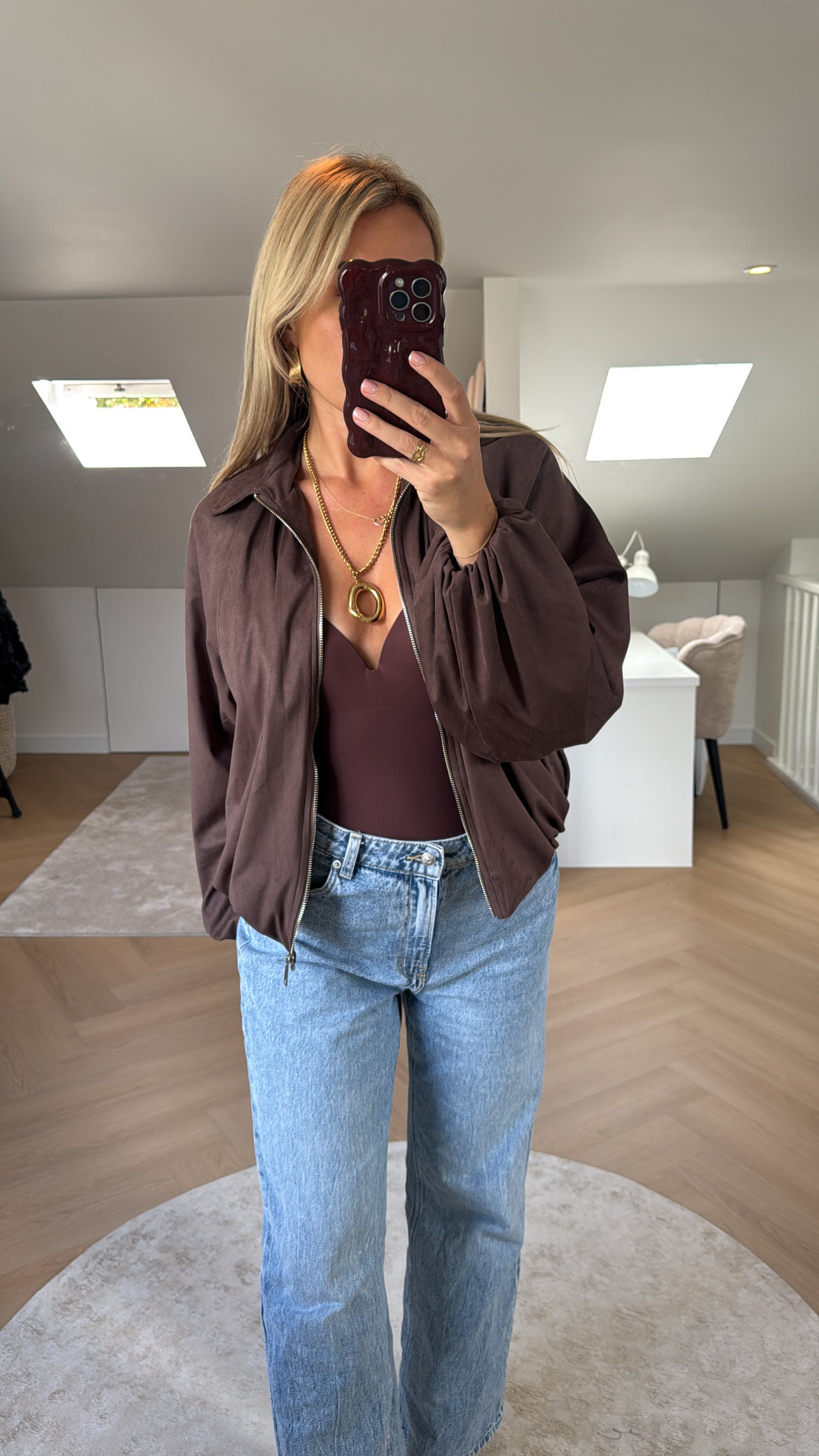 Oversized bomber - Brown