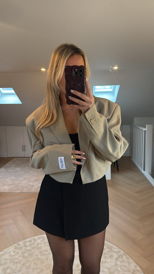 Cropped blazer - Beige