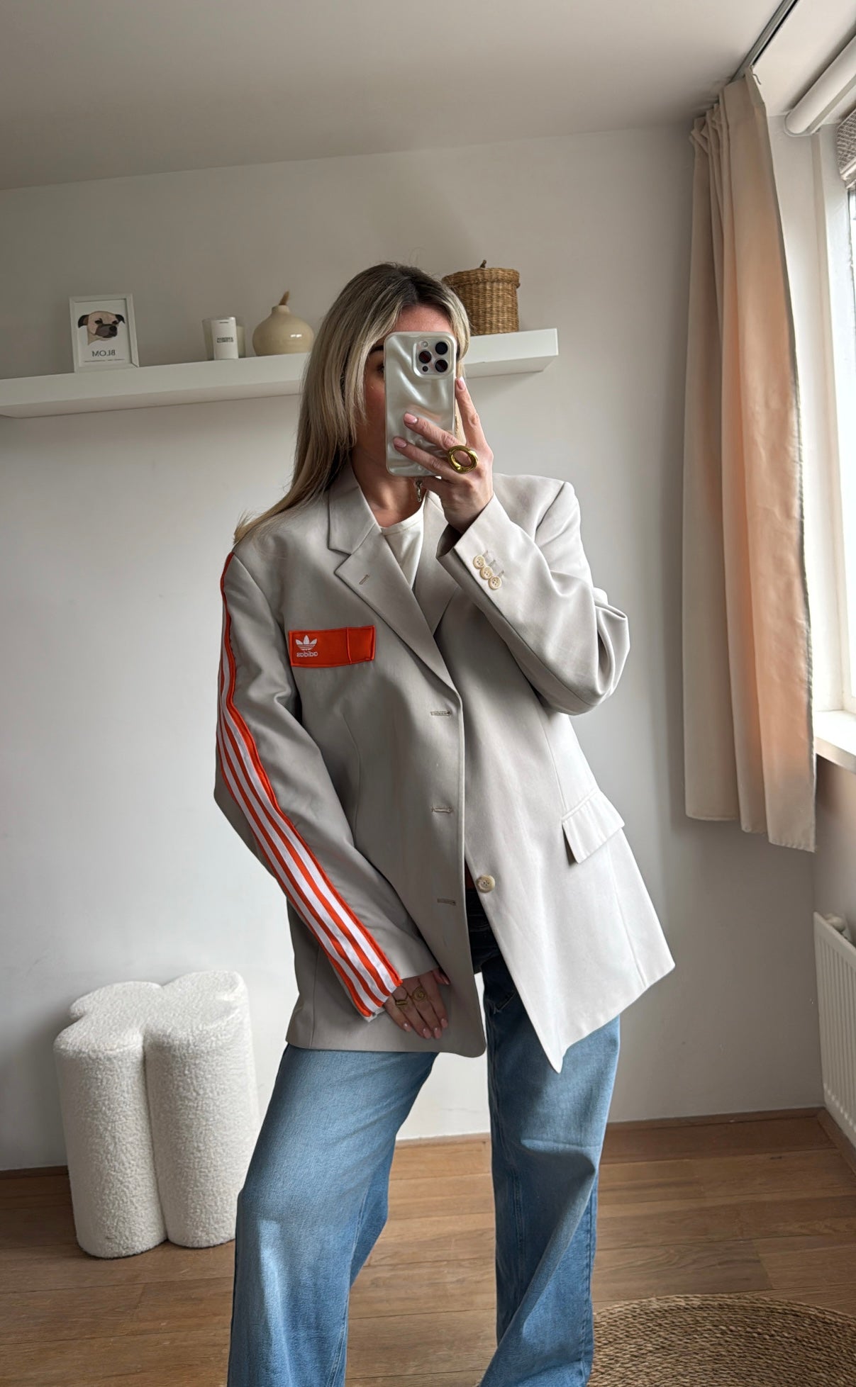 Reworked Adidas blazer - beige