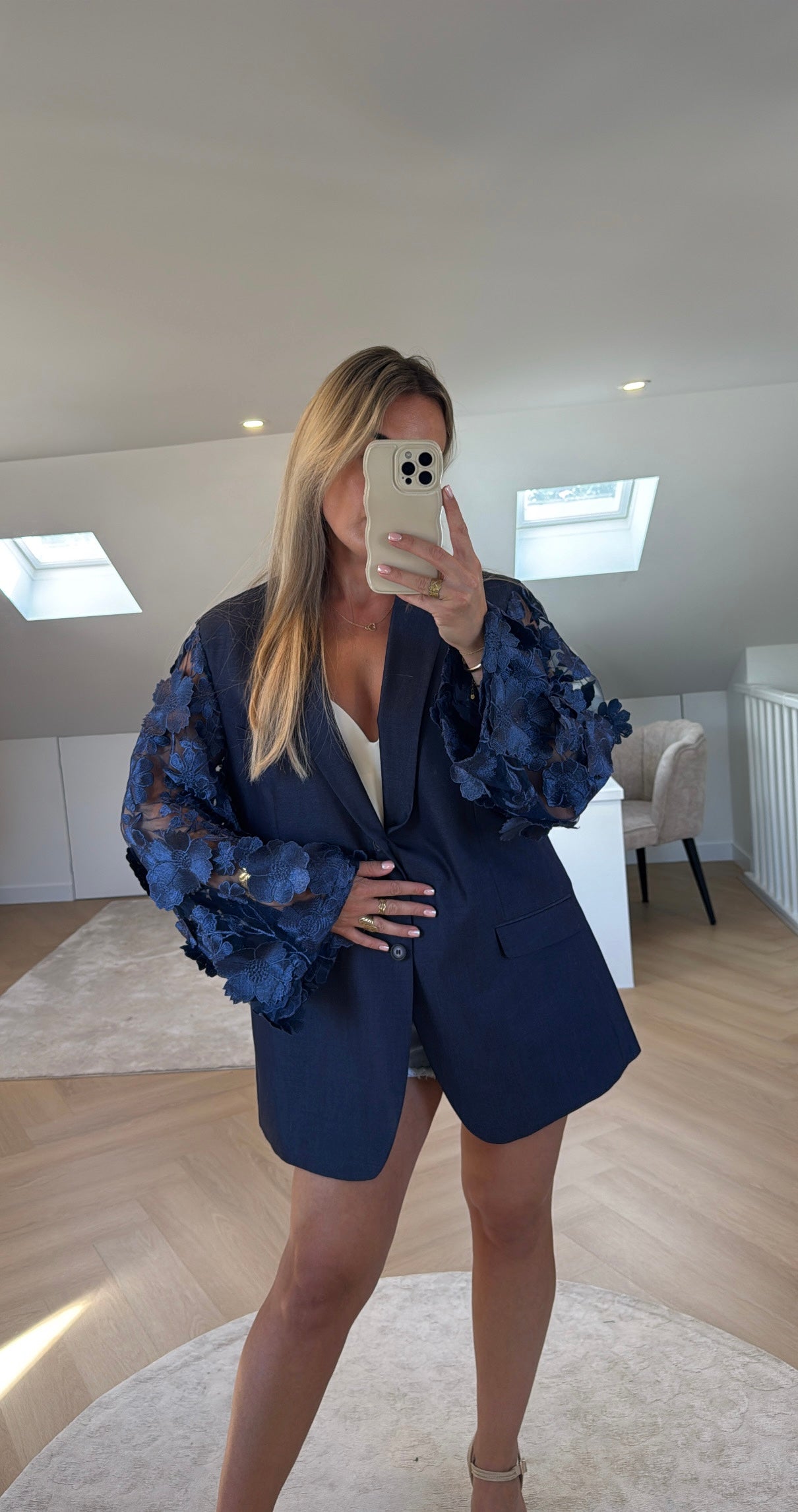 Blue flower blazer
