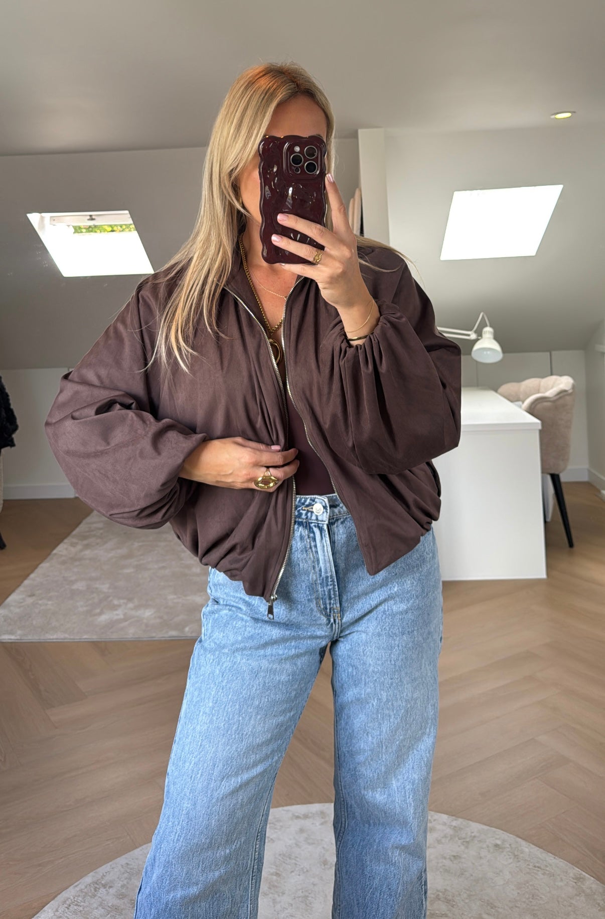 Oversized bomber - Brown