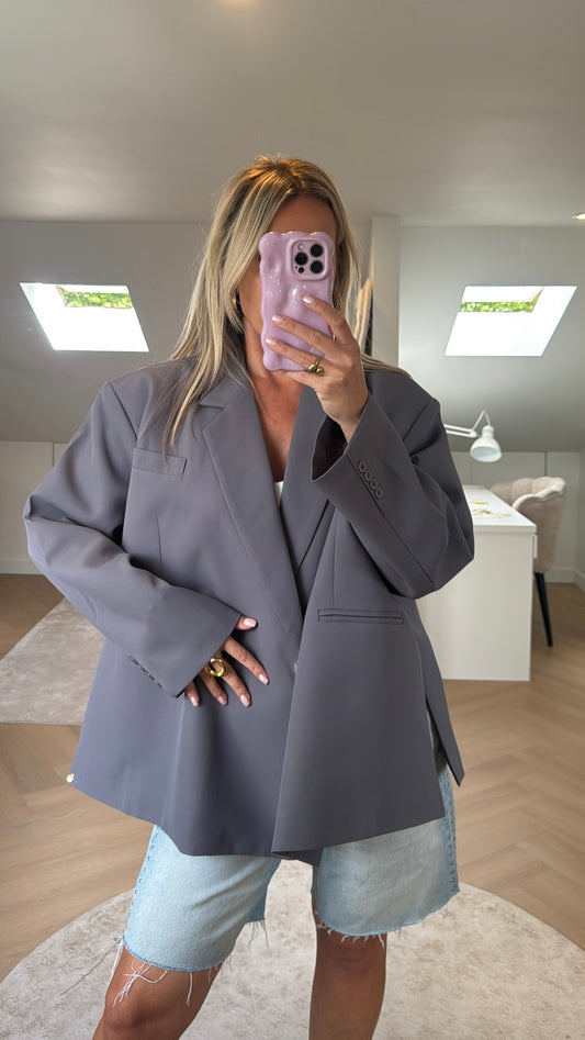 Basic oversized blazer - grey