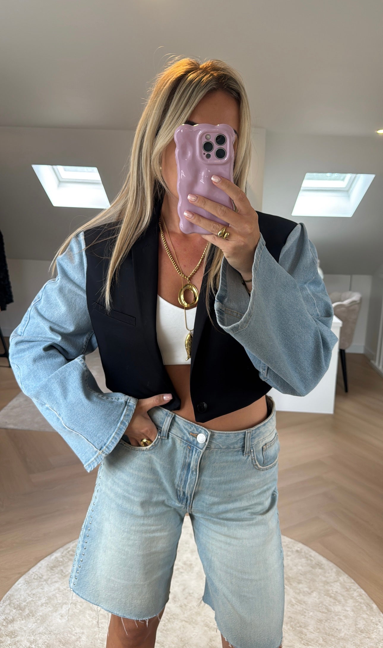 Cropped basic denim