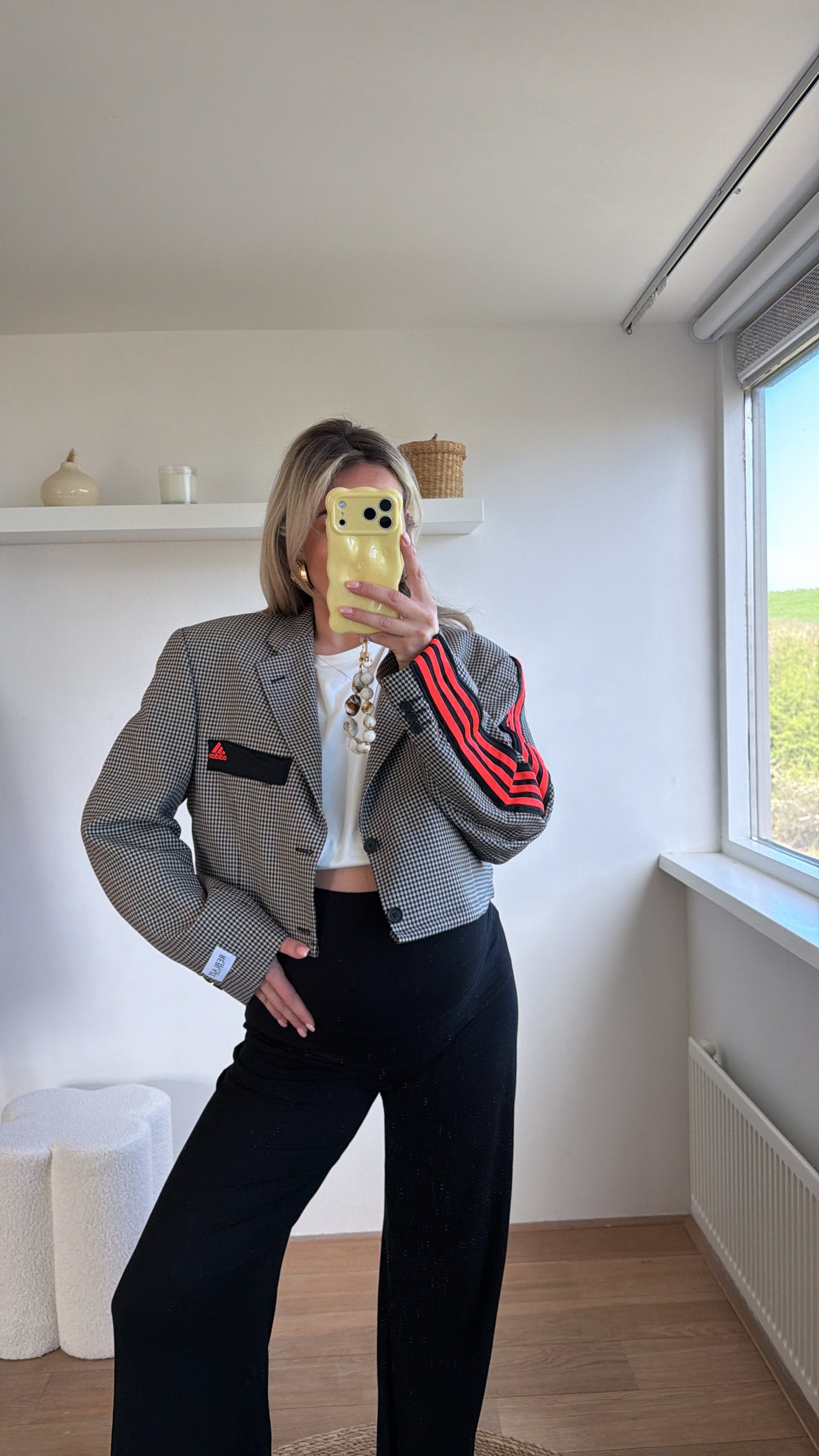 Cropped Adidas blazer - checkred