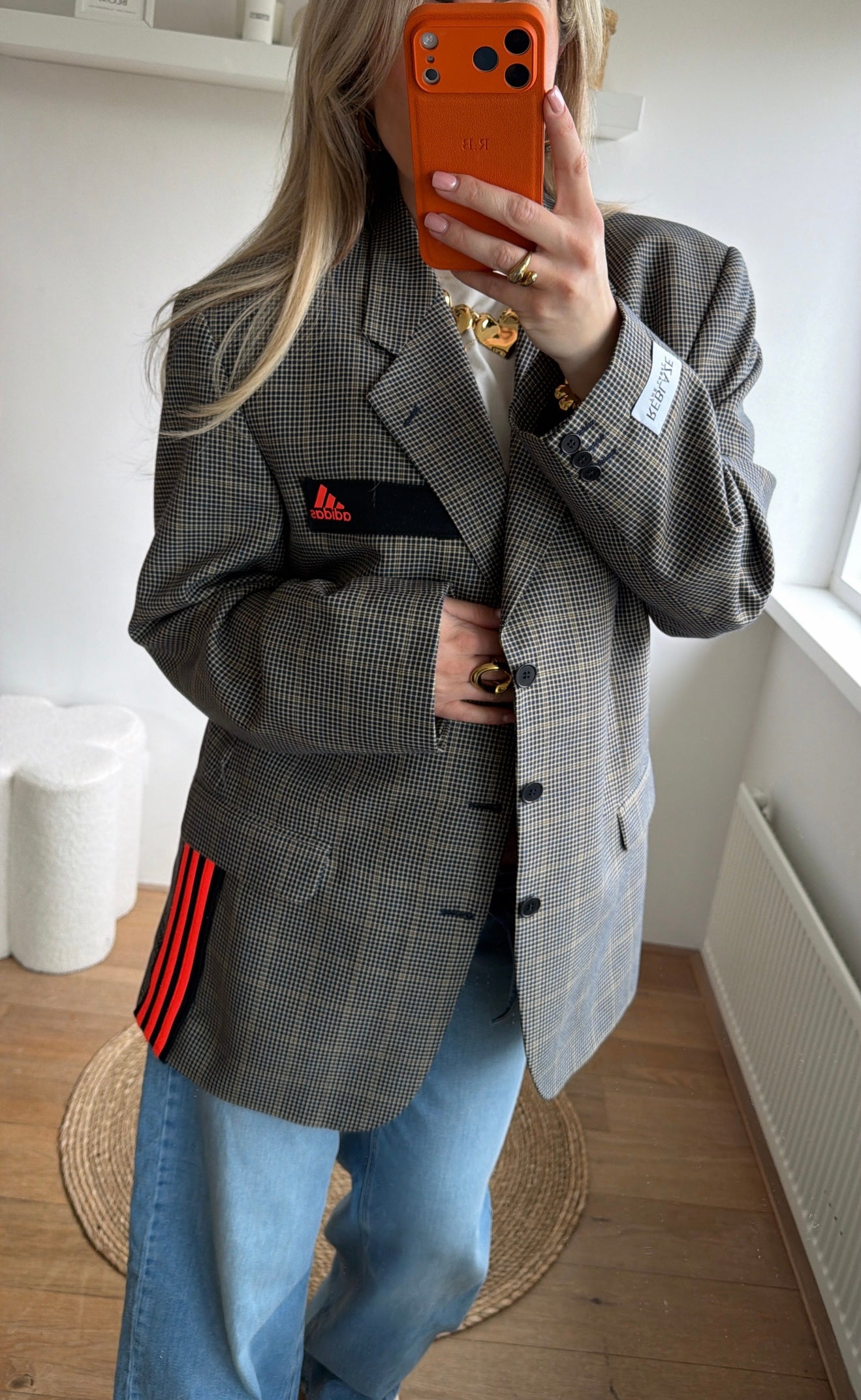 Reworked Adidas blazer - checkred
