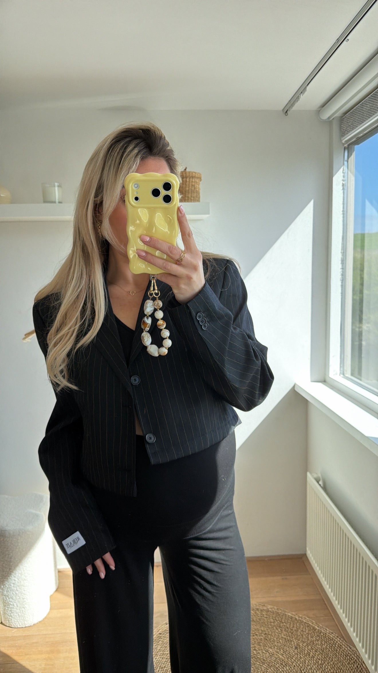 Cropped blazer - dark blue