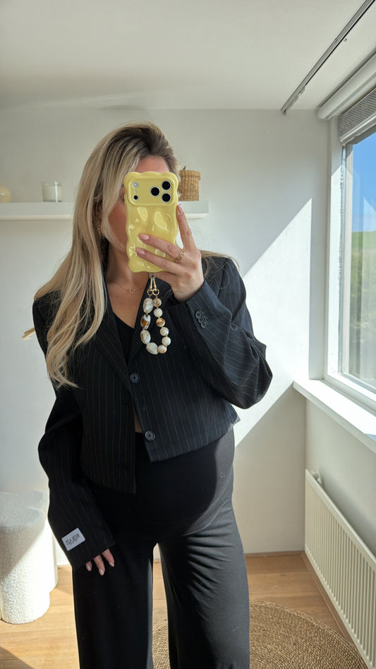 Cropped blazer - dark blue