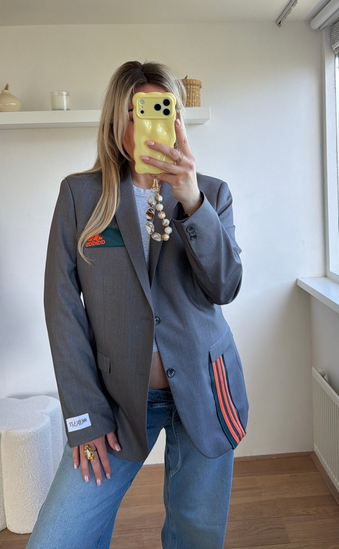 Reworked Adidas blazer - grey