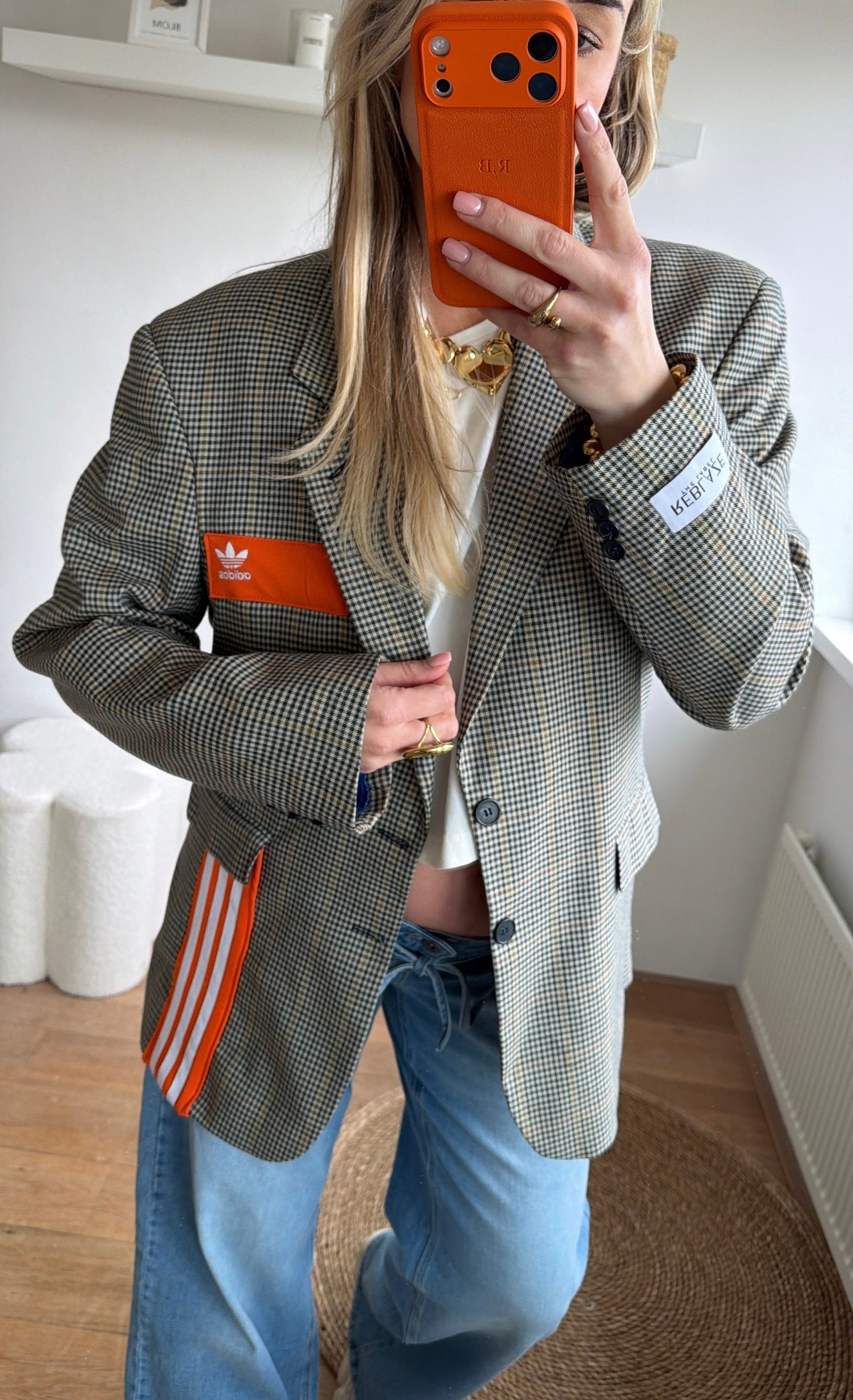 Reworked Adidas blazer - checkred