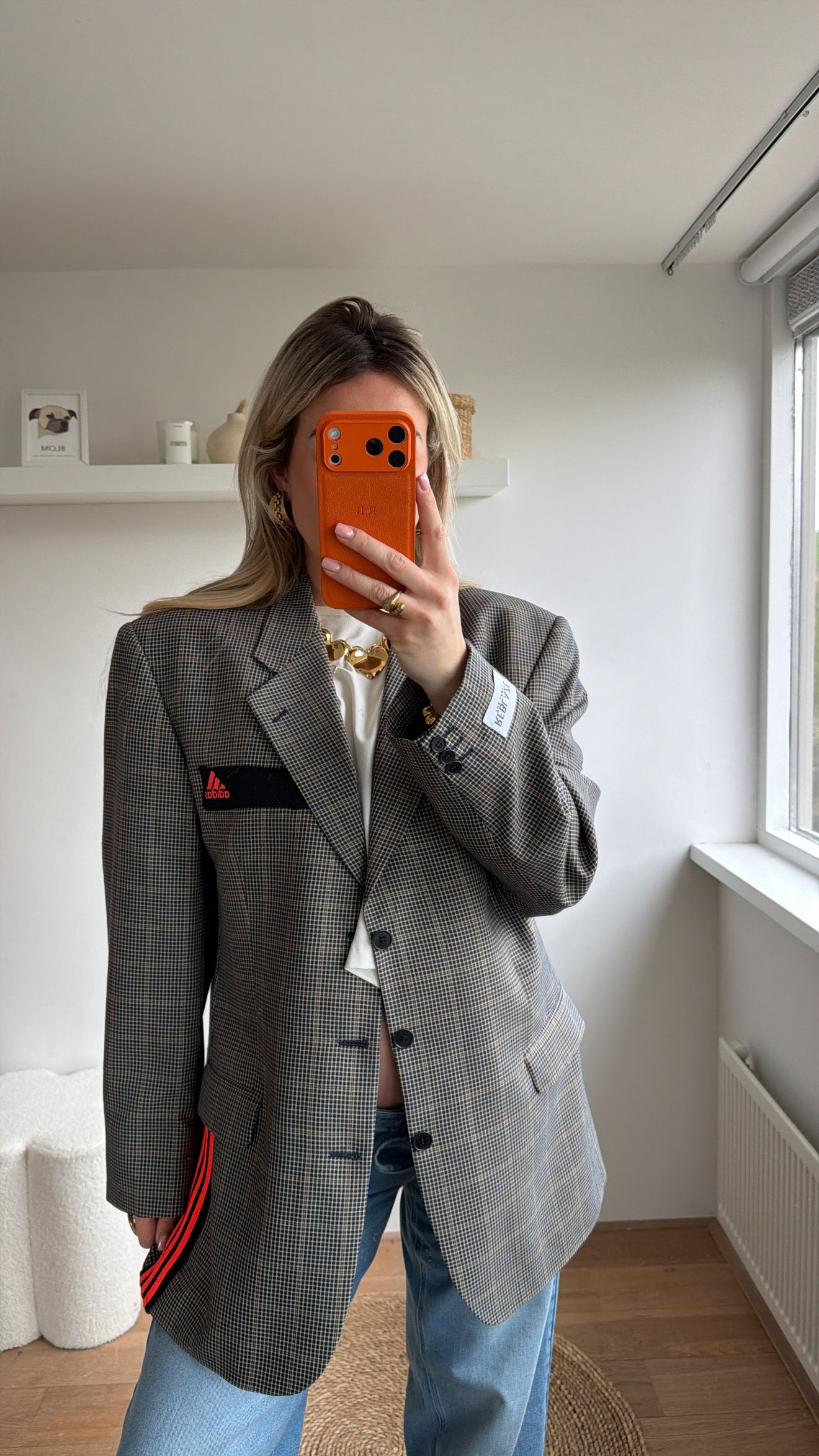 Reworked Adidas blazer - checkred
