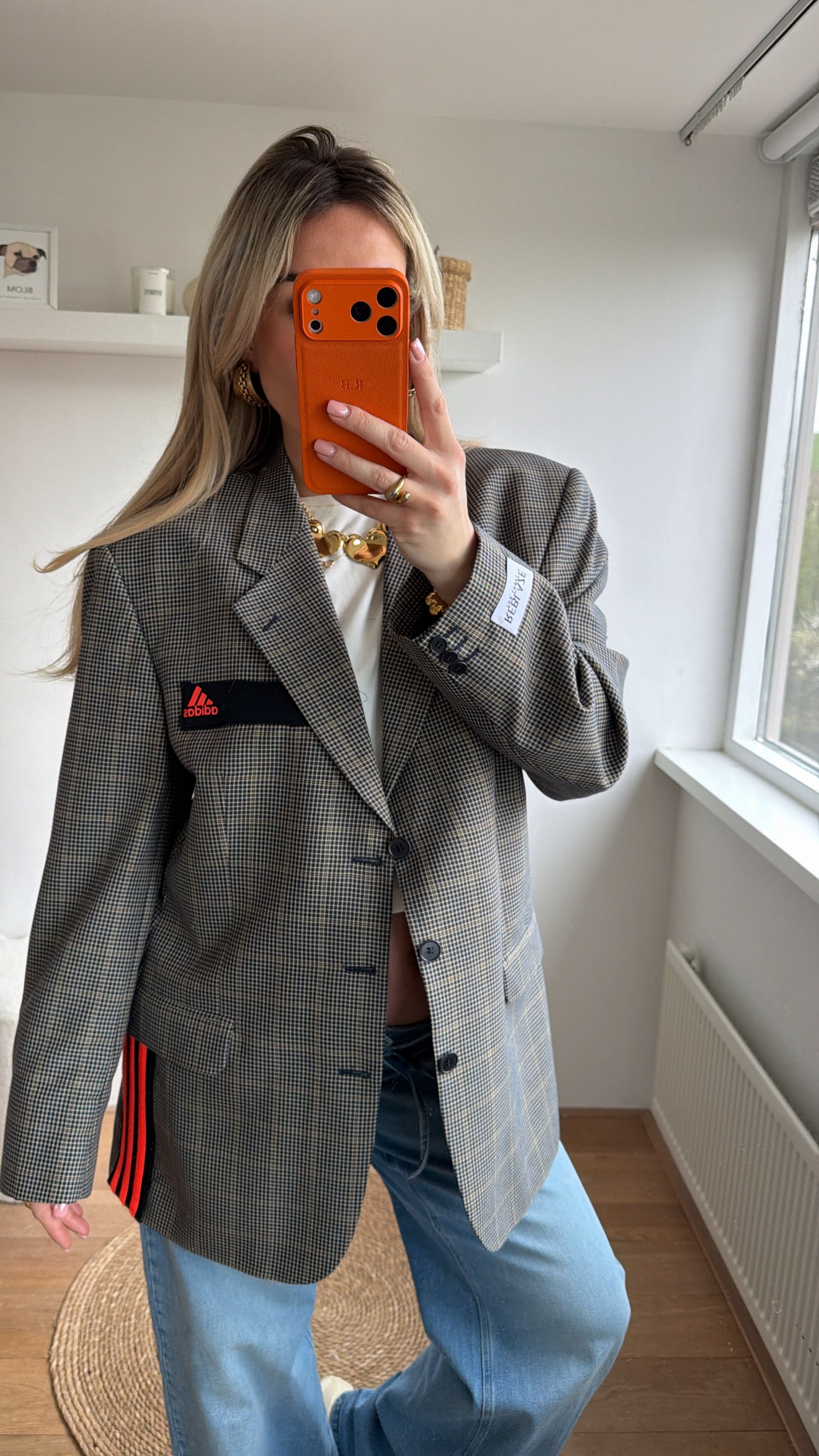 Reworked Adidas blazer - checkred