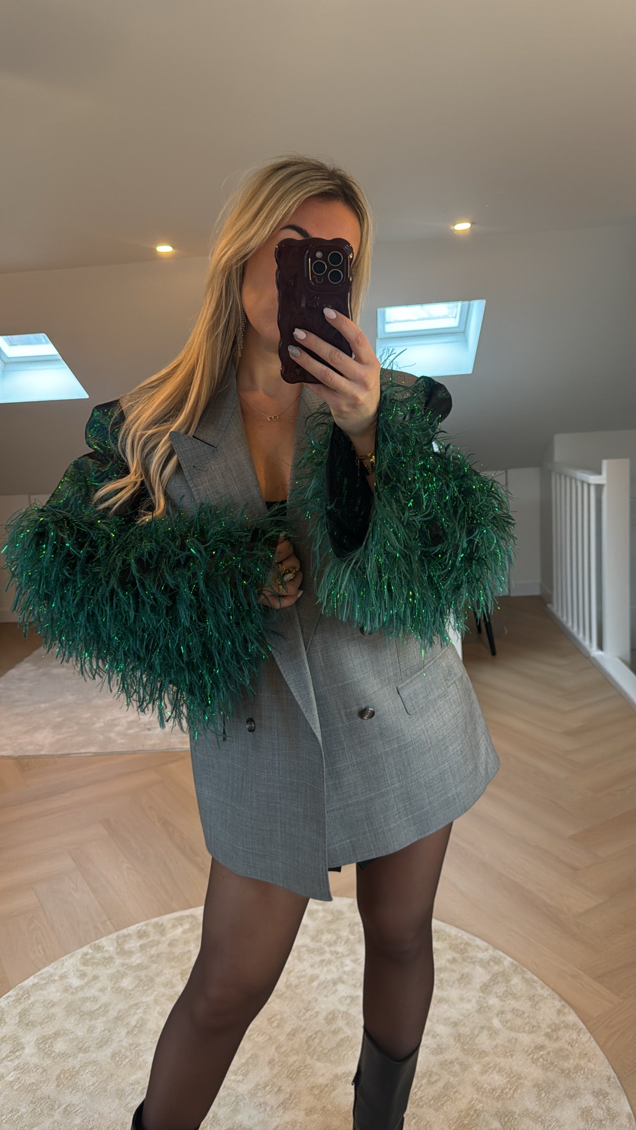 Green pino blazer - Grey