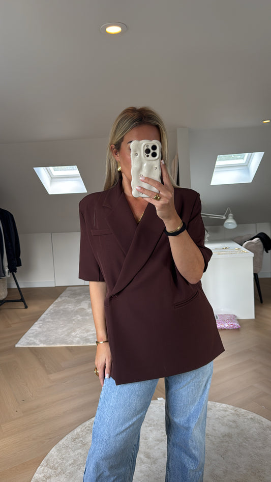 Bruine oversized blazer basic
