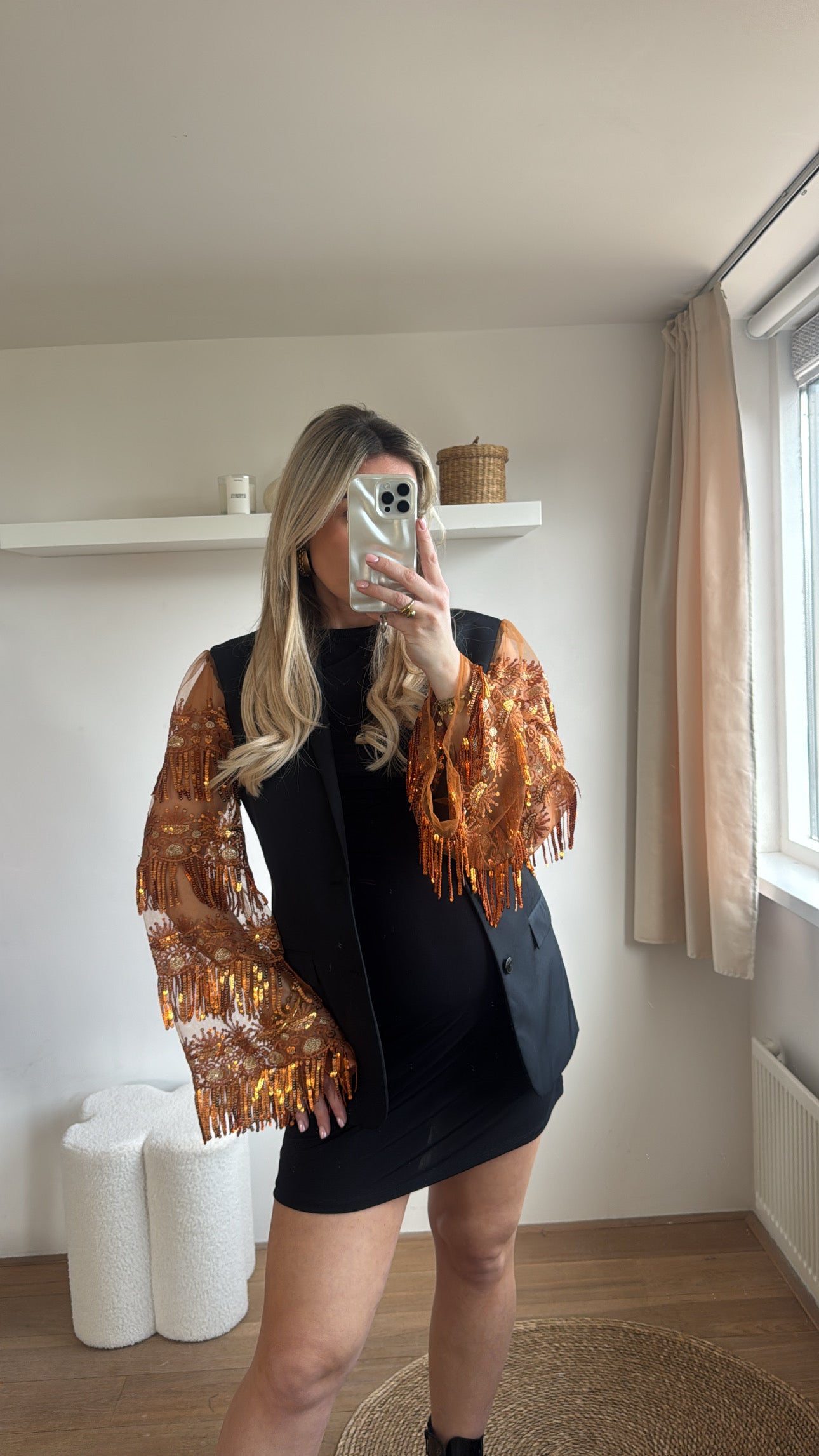 Bronze sparkle blazer - maat S