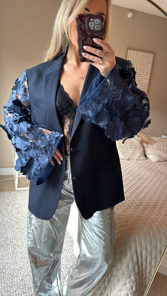 Blue flower blazer