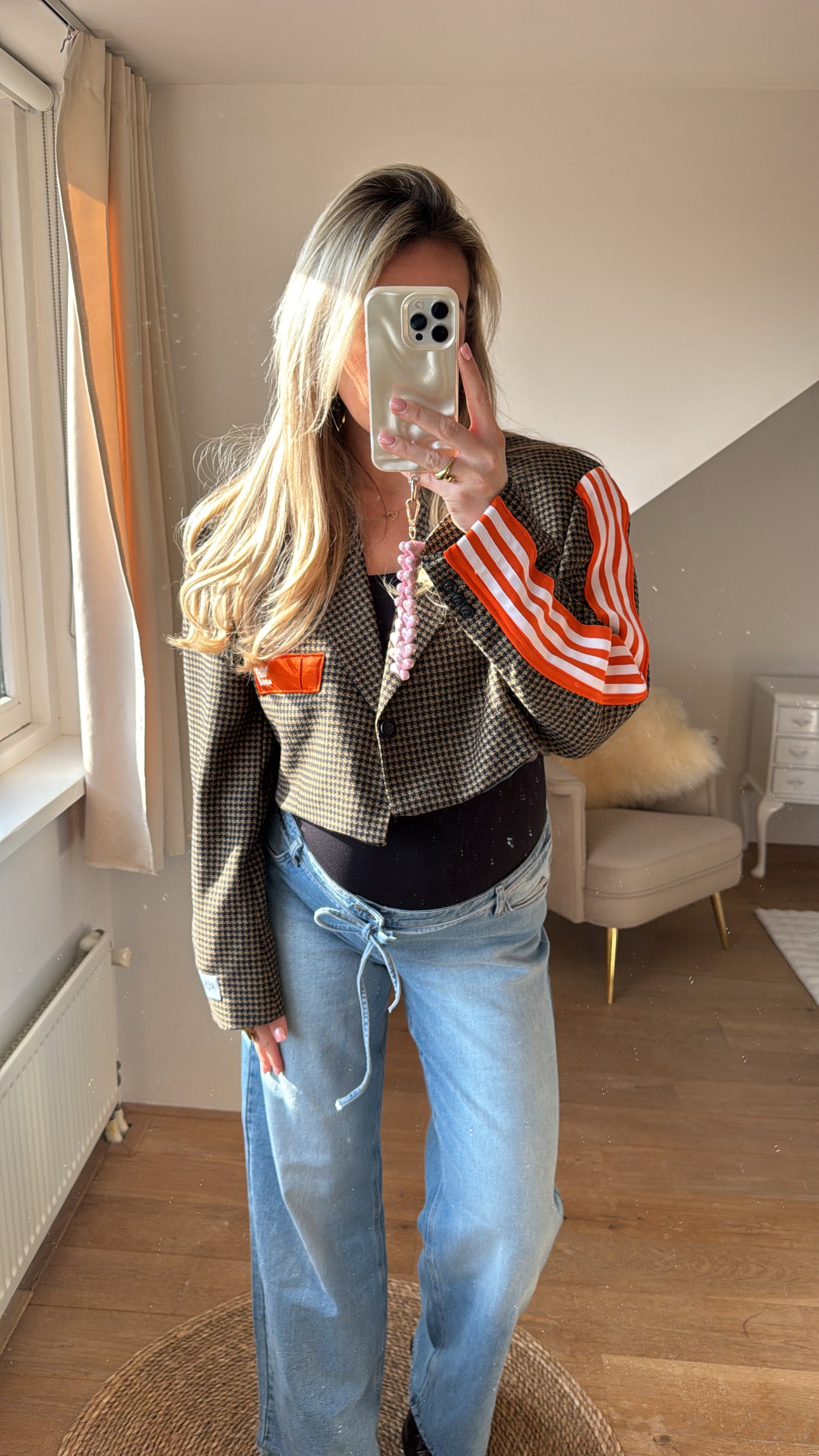 Reworked Adidas blazer - checkered