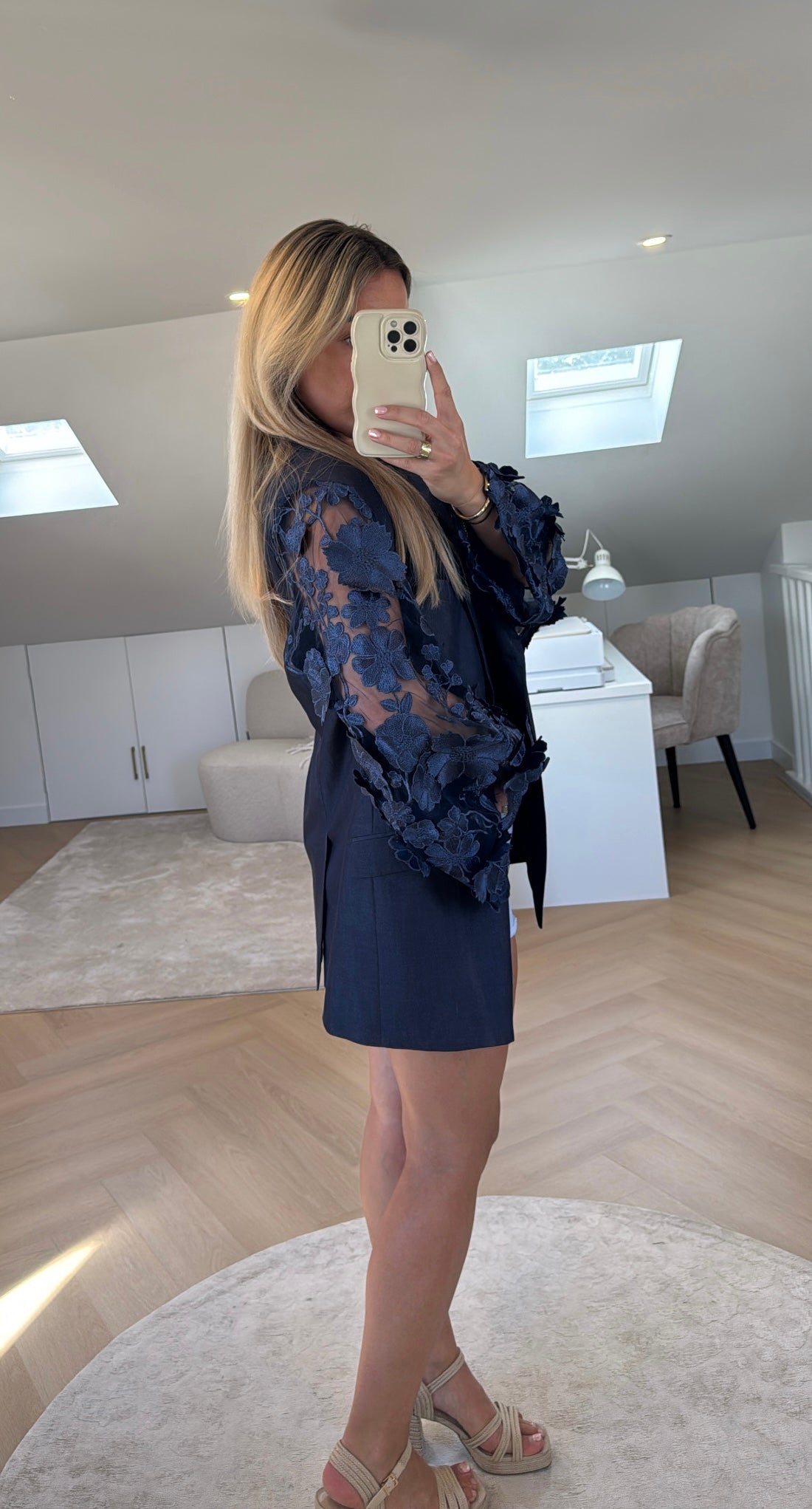 Blue flower blazer