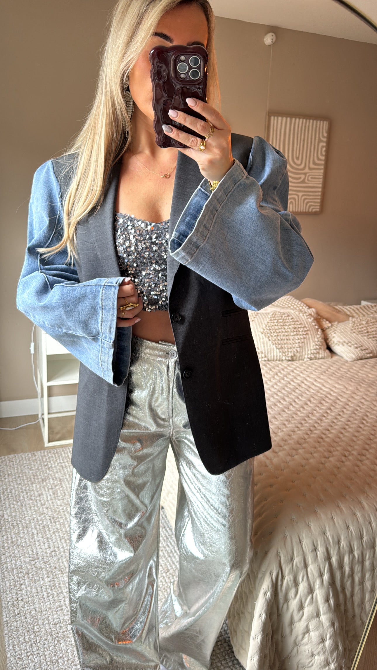 Light denim blazer - grey