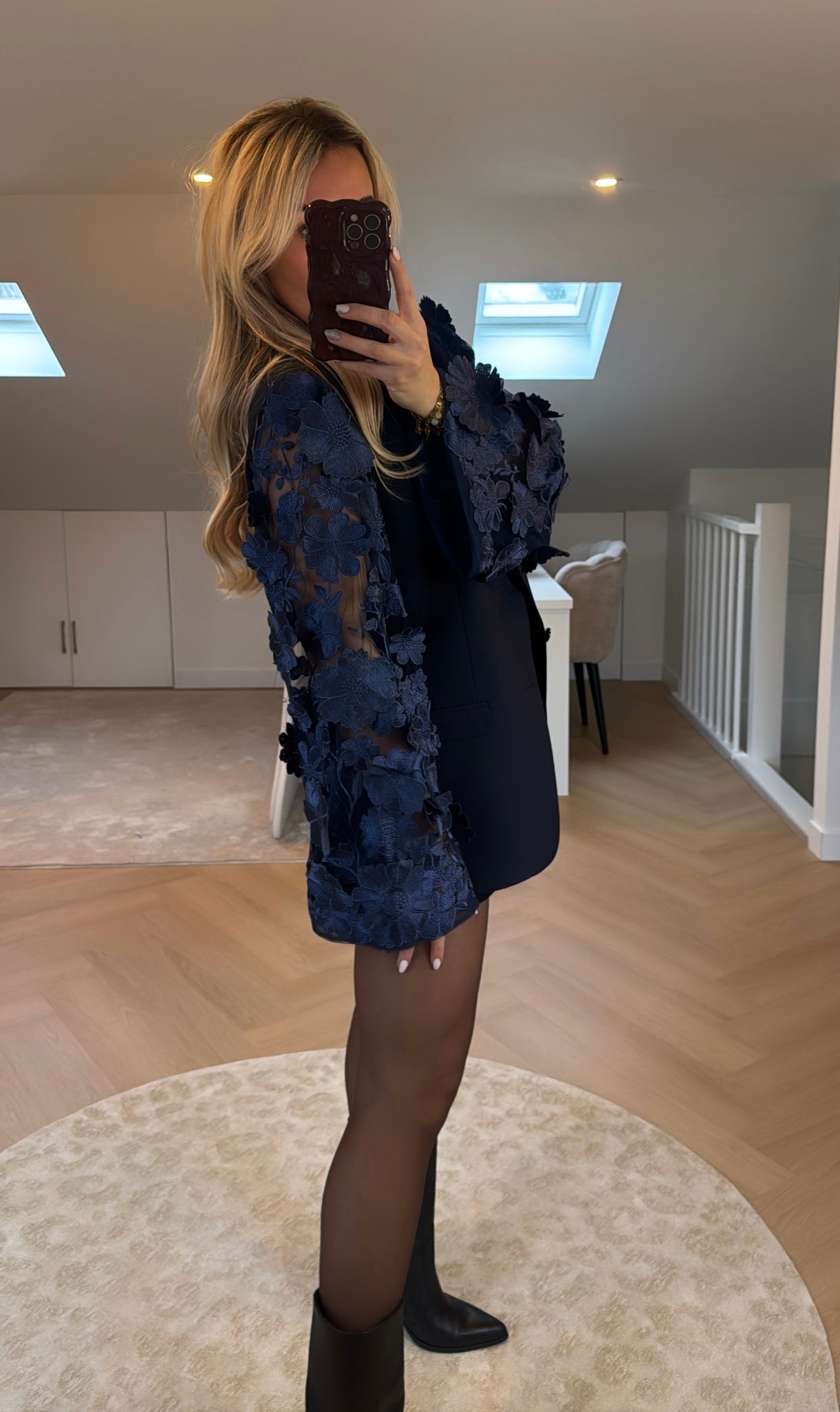Blue flower blazer