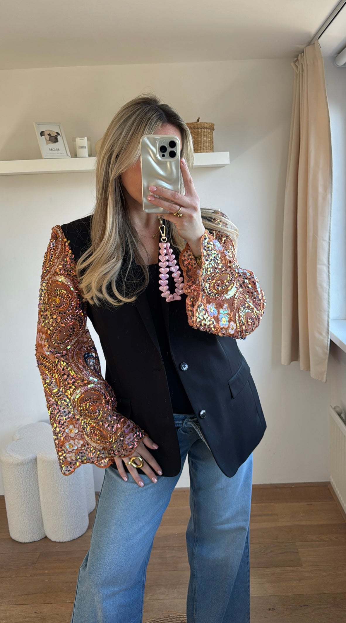 Orange sparkle blazer