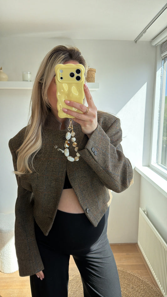 Cropped blazer met piercing